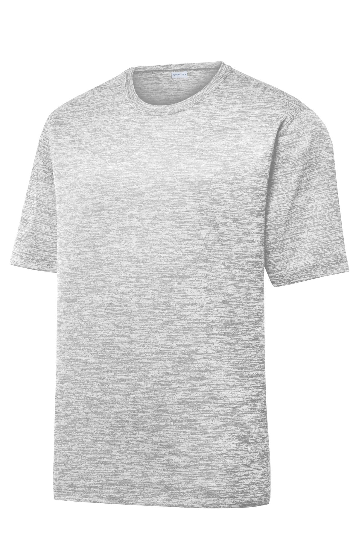 Front View of Silver Electrc Sport-Tek PosiCharge Electric Heather Tee. ST390
