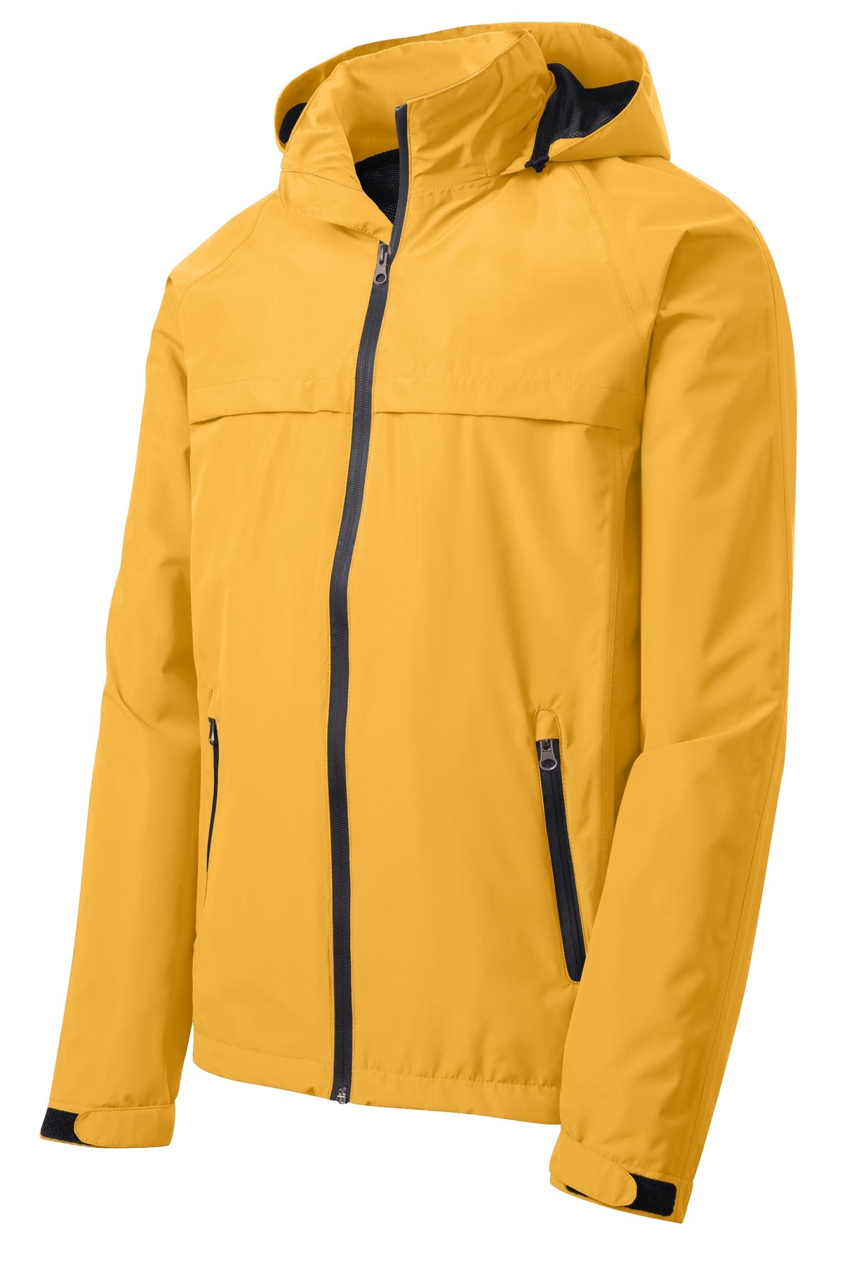 Front View of Slicker Yellow Port Authority Torrent Waterproof Jacket. J333
