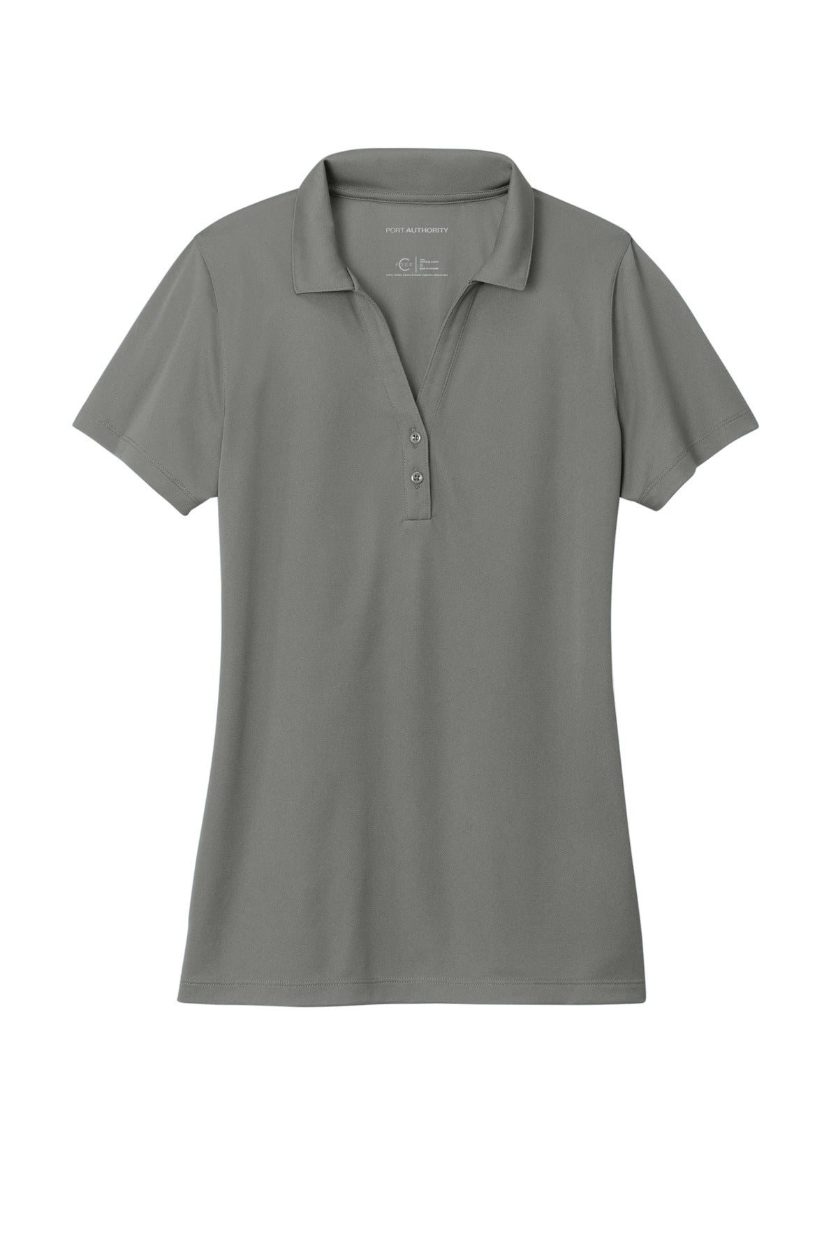 Front View of SmokeGrey Port Authority Women's C-FREE Performance Polo LK863
