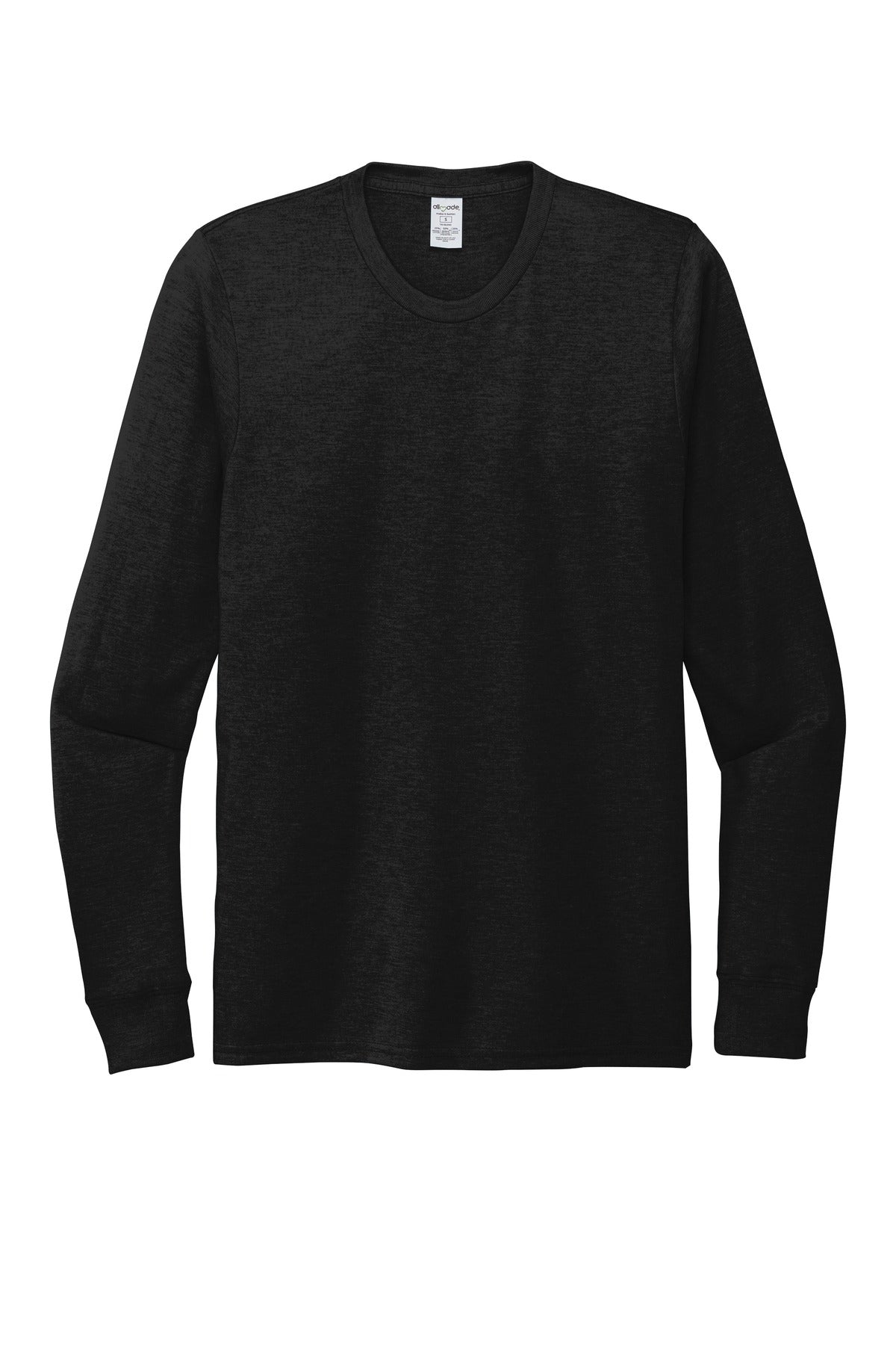 Front View of Space Black Allmade Unisex Tri-Blend Long Sleeve Tee AL6004