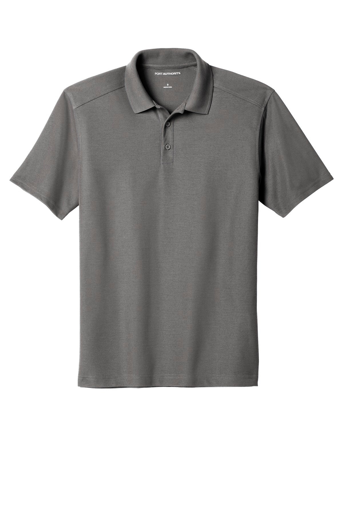 Front View of Sterling Grey Port Authority EZPerformance Pique Polo. K600