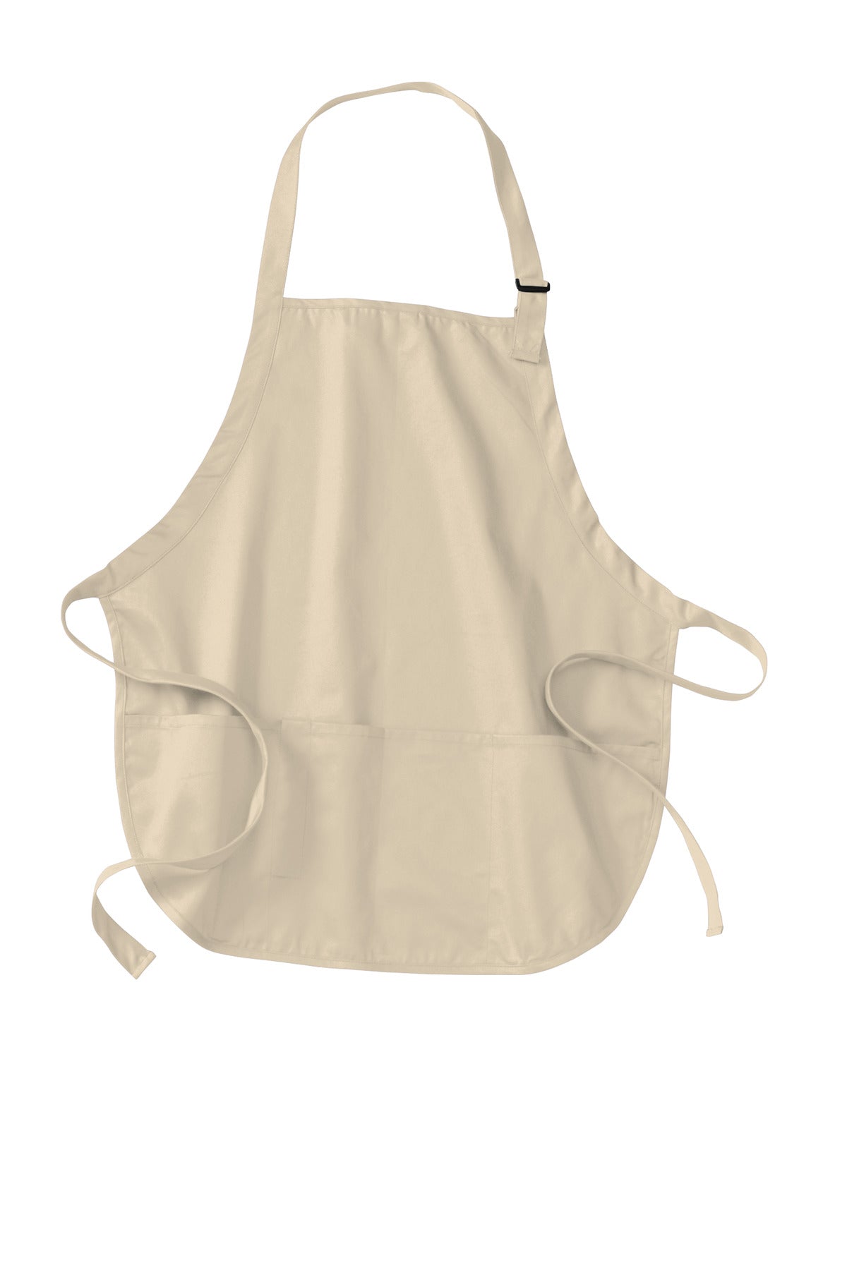 Front View of Stone Port Authority Medium-Length Apron with Pouch Pockets. A510