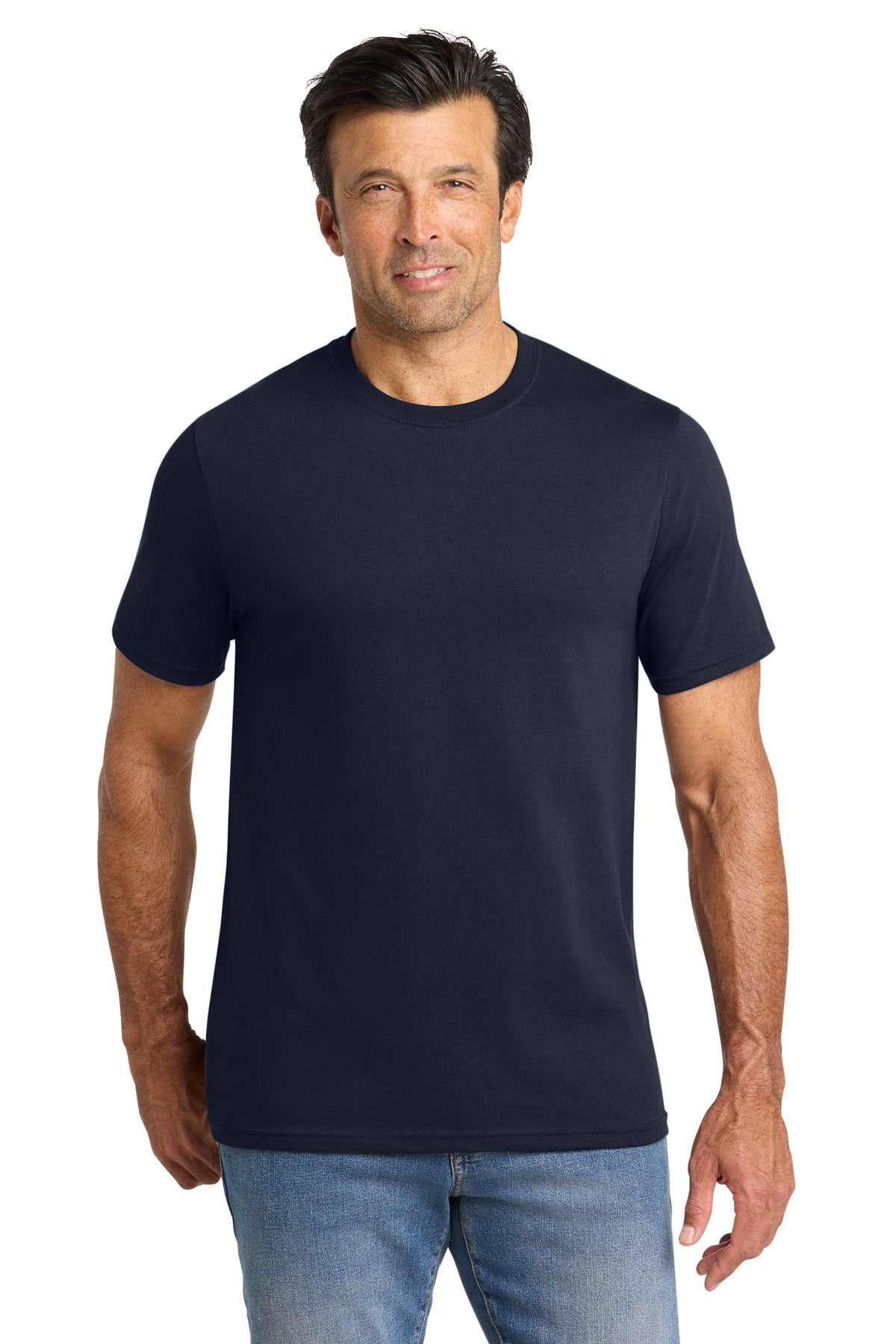 Front View of StrongNavy Volunteer Knitwear All-American Tee VL100