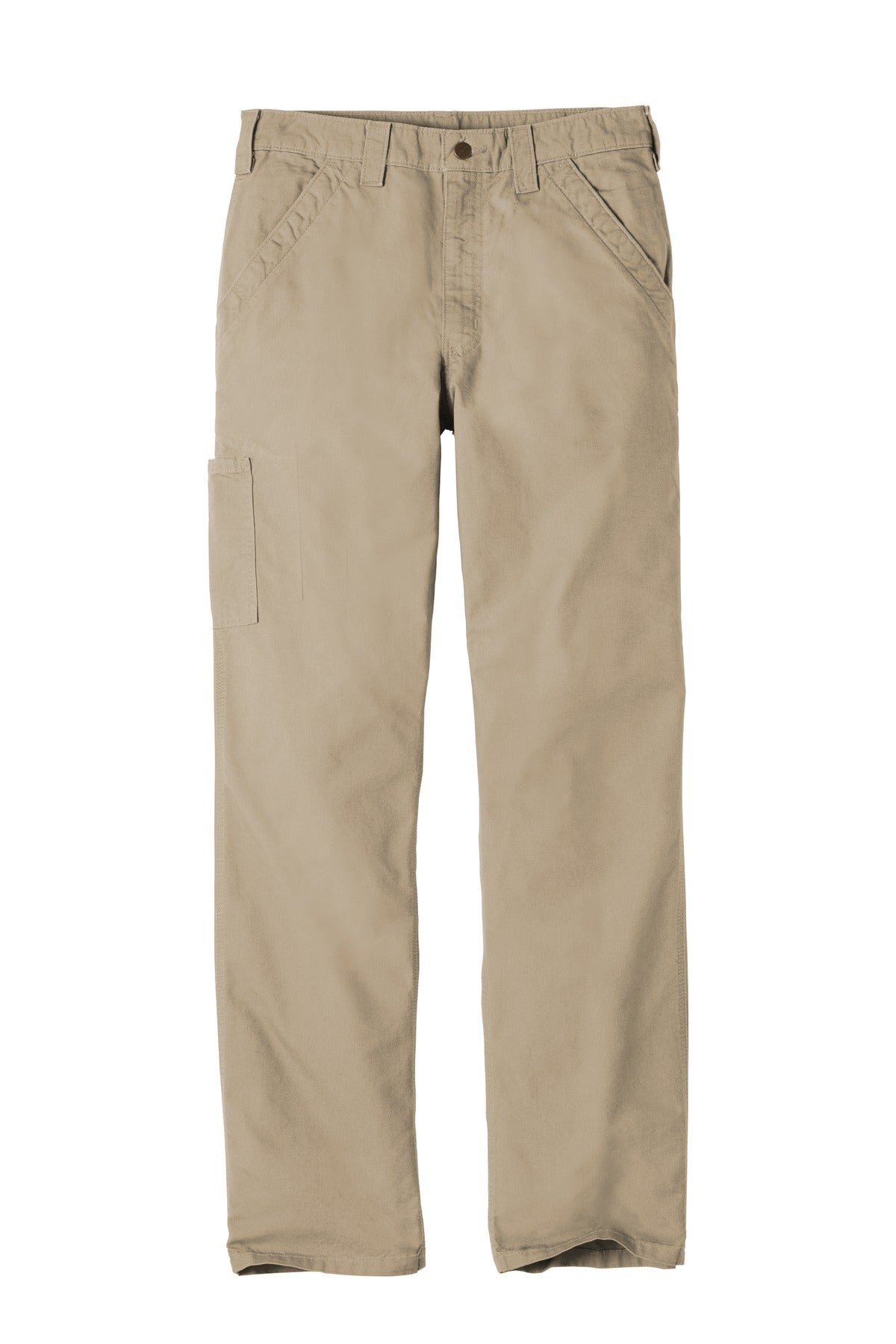 Front View of Tan Carhartt Canvas Work Dungaree. CTB151