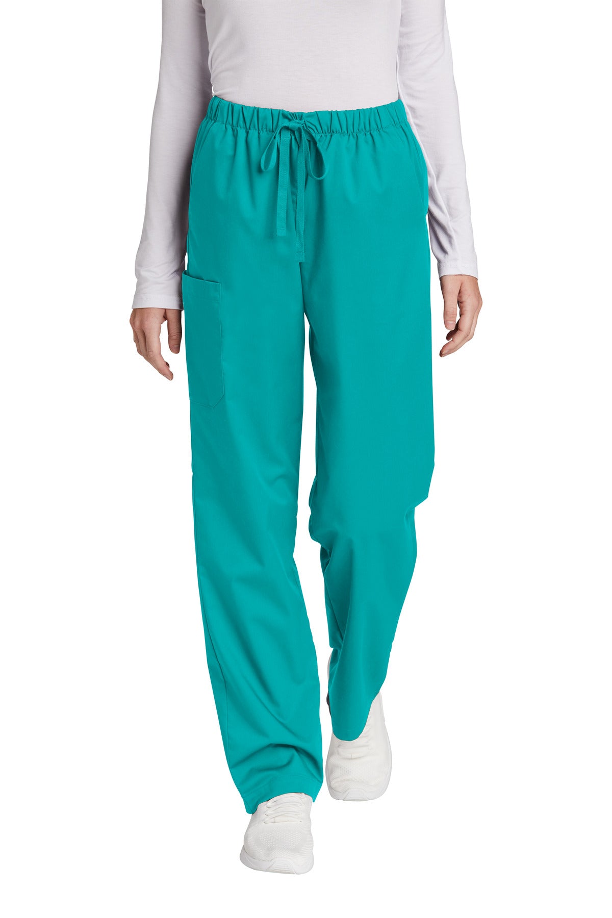Front View of Teal Wink Women's WorkFlex Cargo Pant WW4550