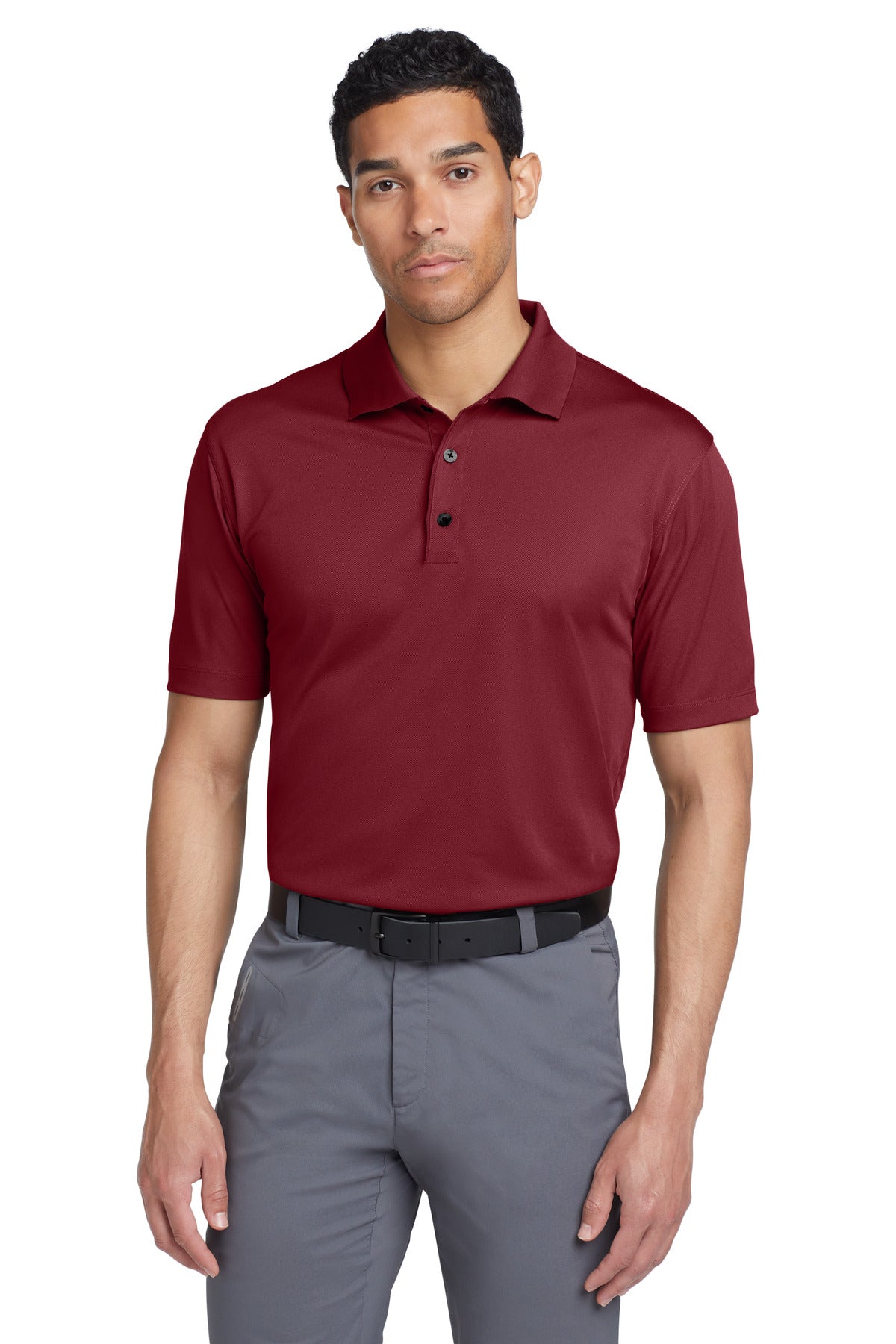 Front View of Team Red Nike Tech Basic Dri-FIT Polo. 203690