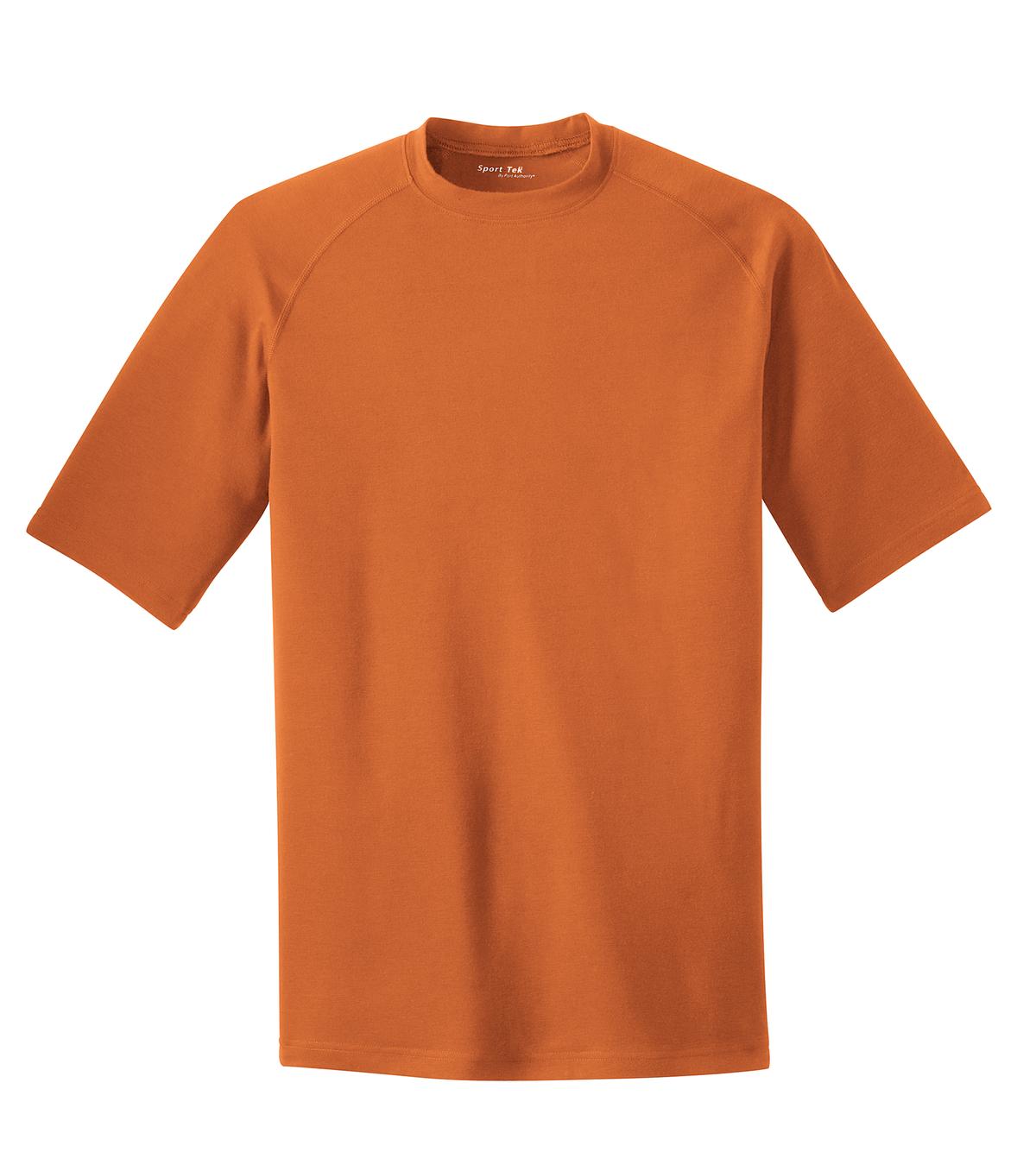 Front View of Texas Orange Sport-Tek Ultimate Performance Crew. ST700
