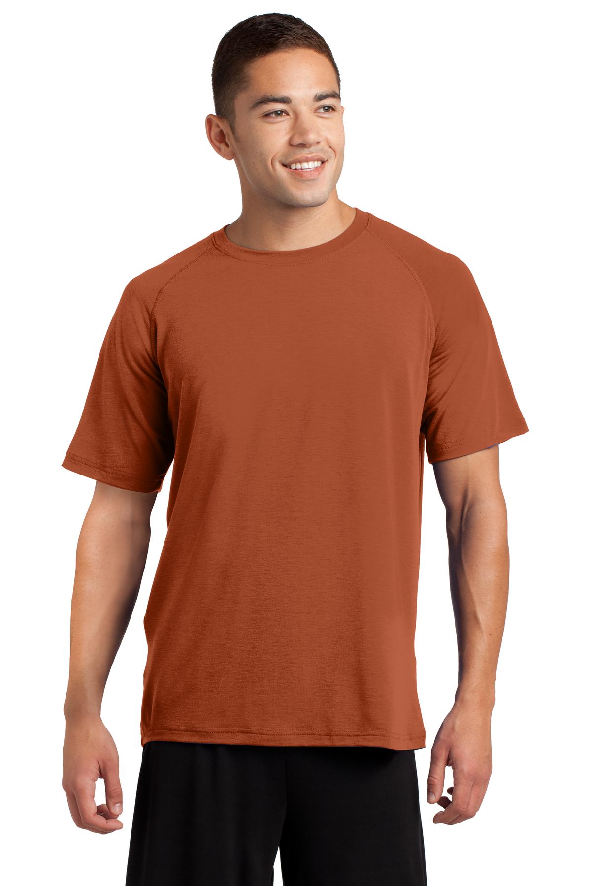 Front View of Texas Orange Sport-Tek Ultimate Performance Crew. ST700