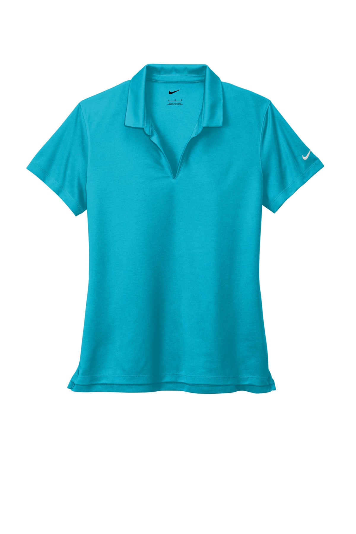 Front View of TidalBlue Nike Women's Dri-FIT Micro Pique 2.0 Polo NKDC1991