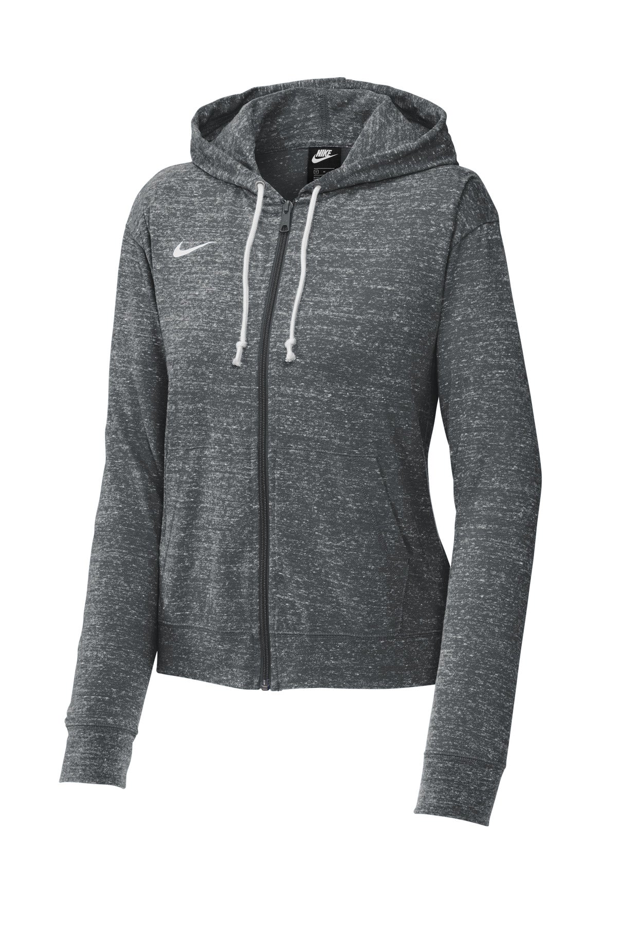 Front View of Tm Anthracite Nike Women's Gym Vintage Full-Zip Hoodie CN9402