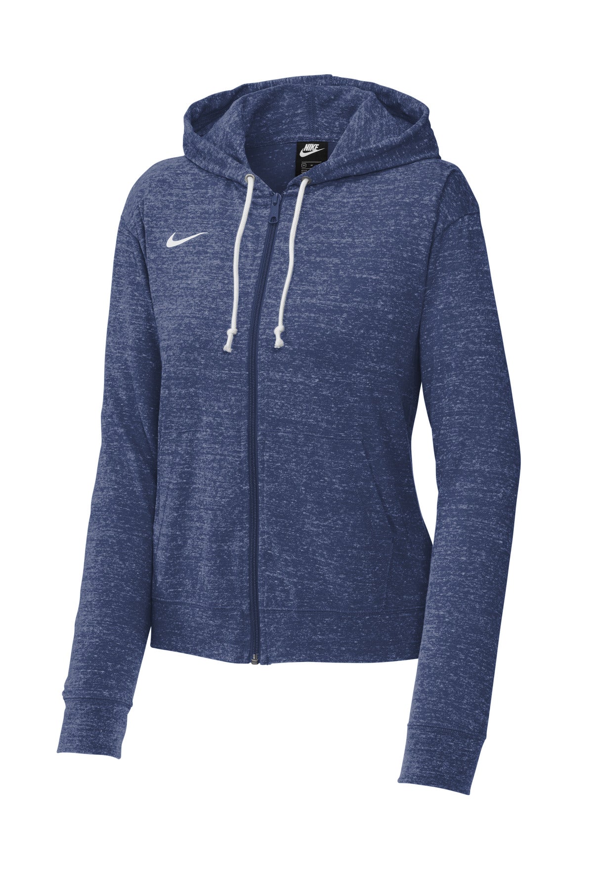 Front View of Tm Navy Nike Women's Gym Vintage Full-Zip Hoodie CN9402