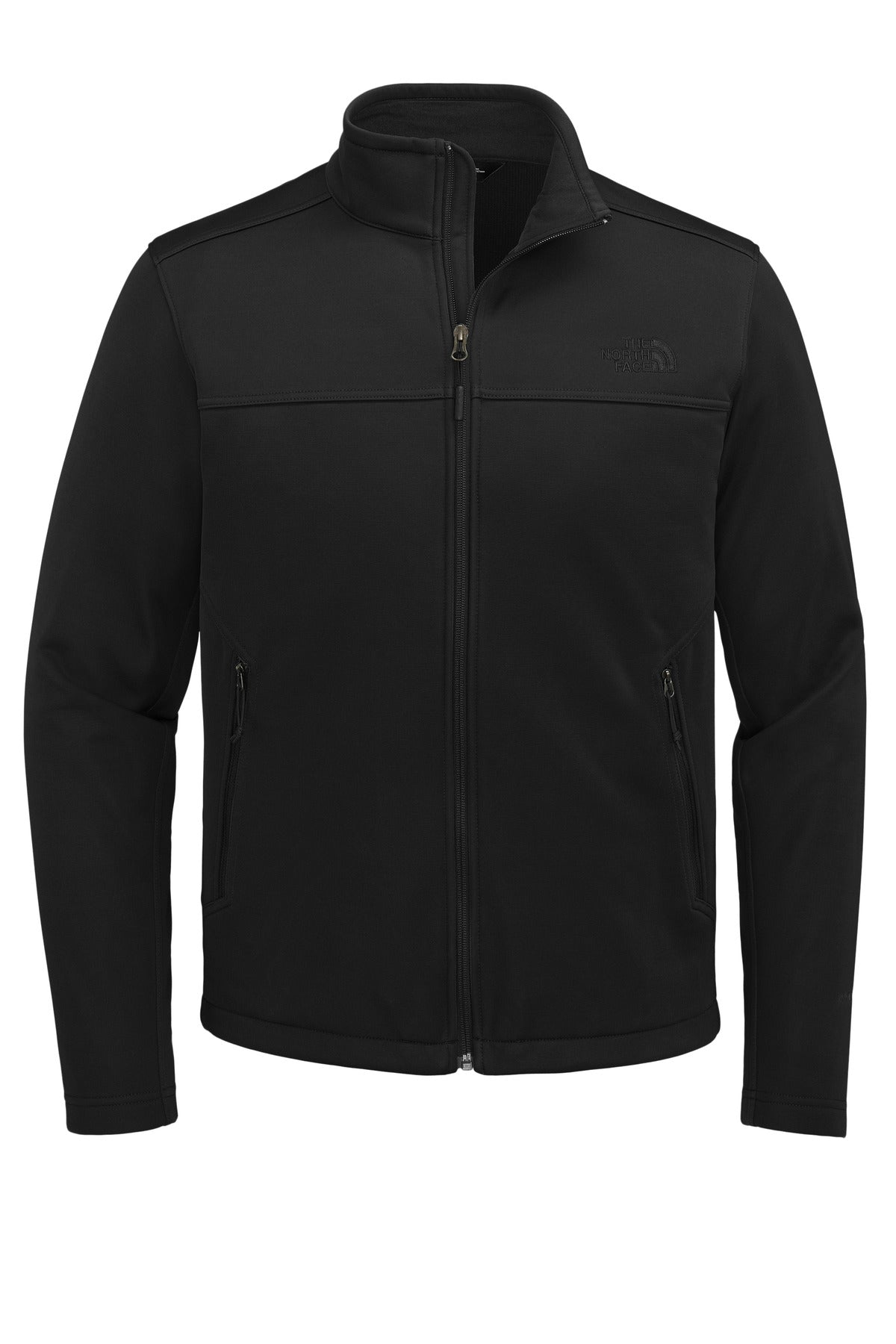 Front View of TNFBlack The North Face Chest Logo Ridgewall Soft Shell Jacket NF0A88D5
