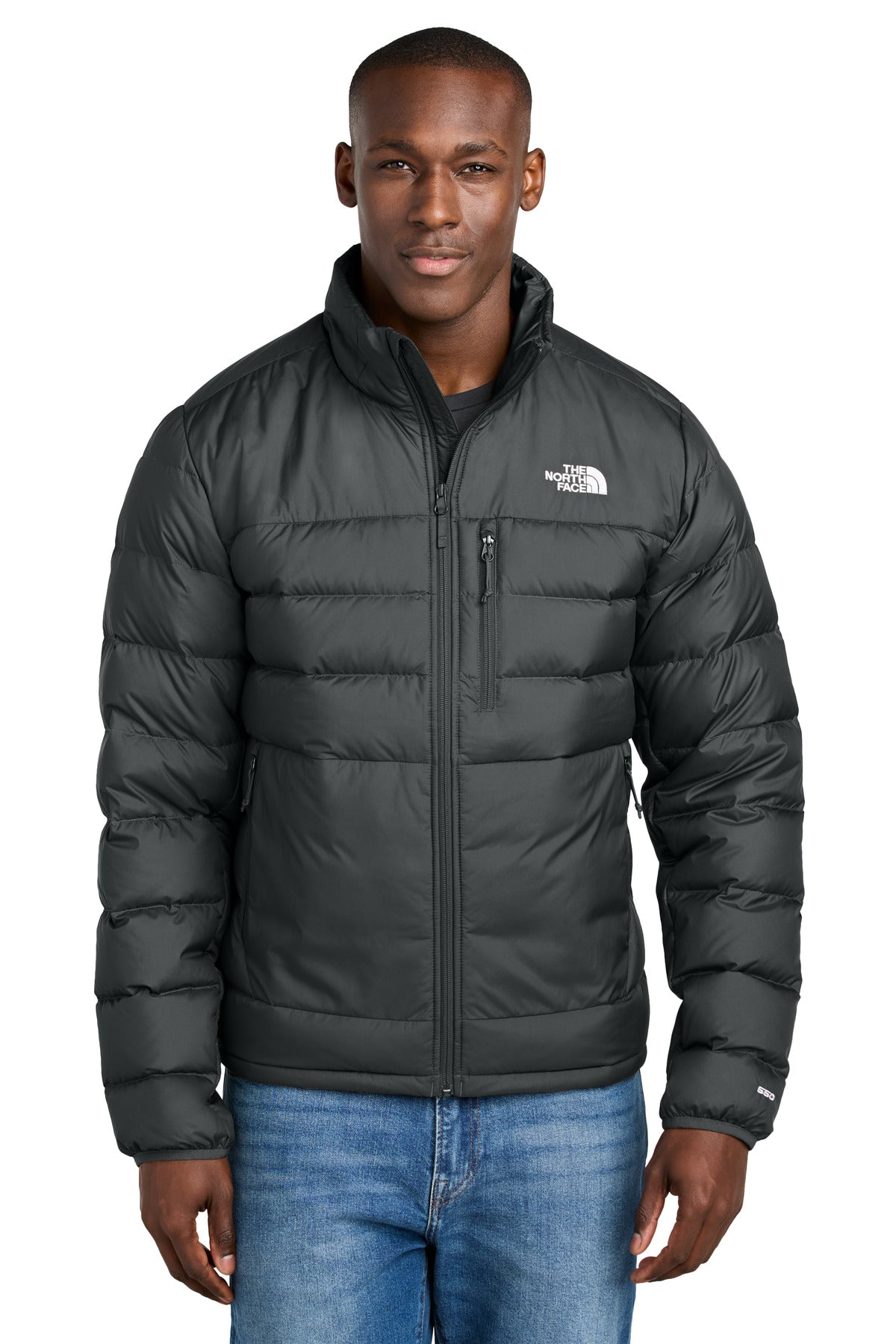 Front View of TNFBlack The North Face Down Hybrid Jacket NF0A7V4F