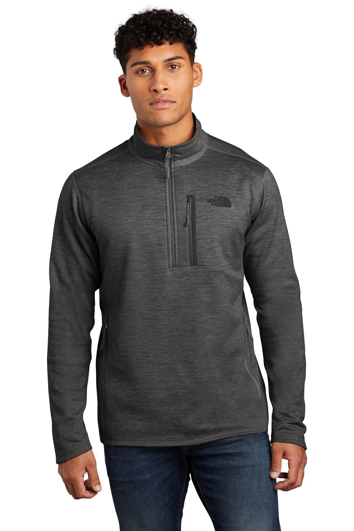 Front View of TNFDkGyH The North Face Skyline 1/2-Zip Fleece NF0A7V63