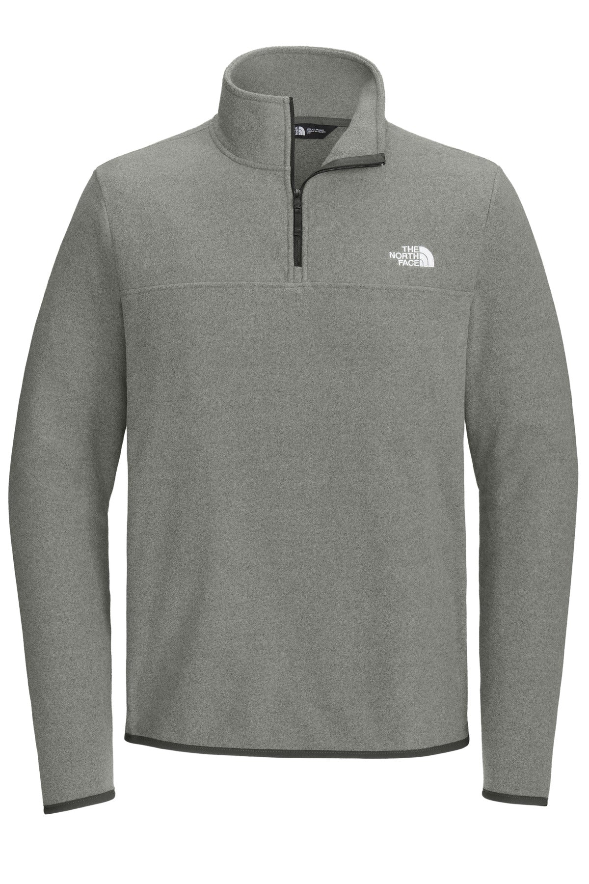 Front View of TNFMdGyHt The North Face Glacier 1/4-Zip Fleece NF0A7V4L