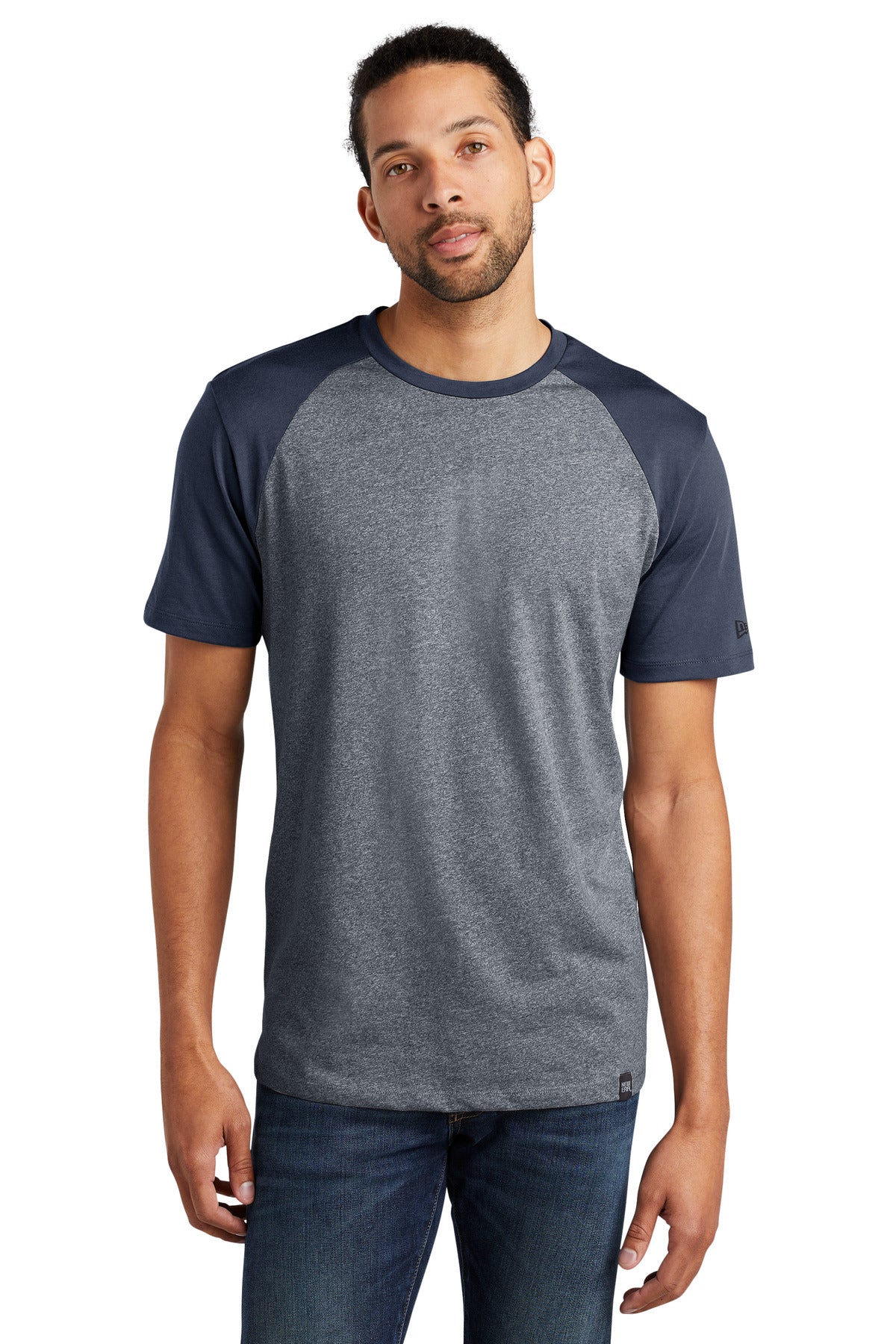 Front View of Tr Ny/Tr Ny Tw New Era Heritage Blend Varsity Tee. NEA107