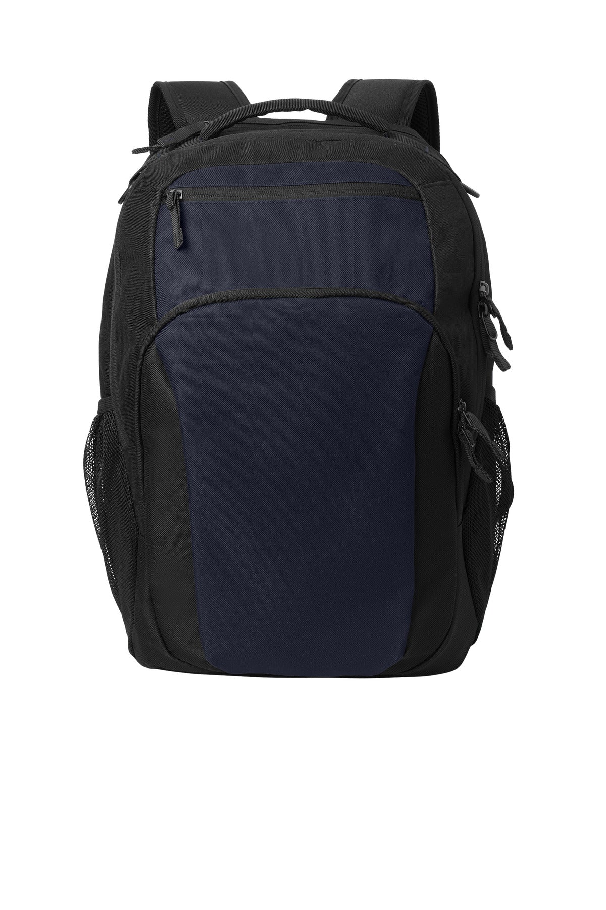 Front View of TrNvy/Blk Port Authority Transport Backpack BG232
