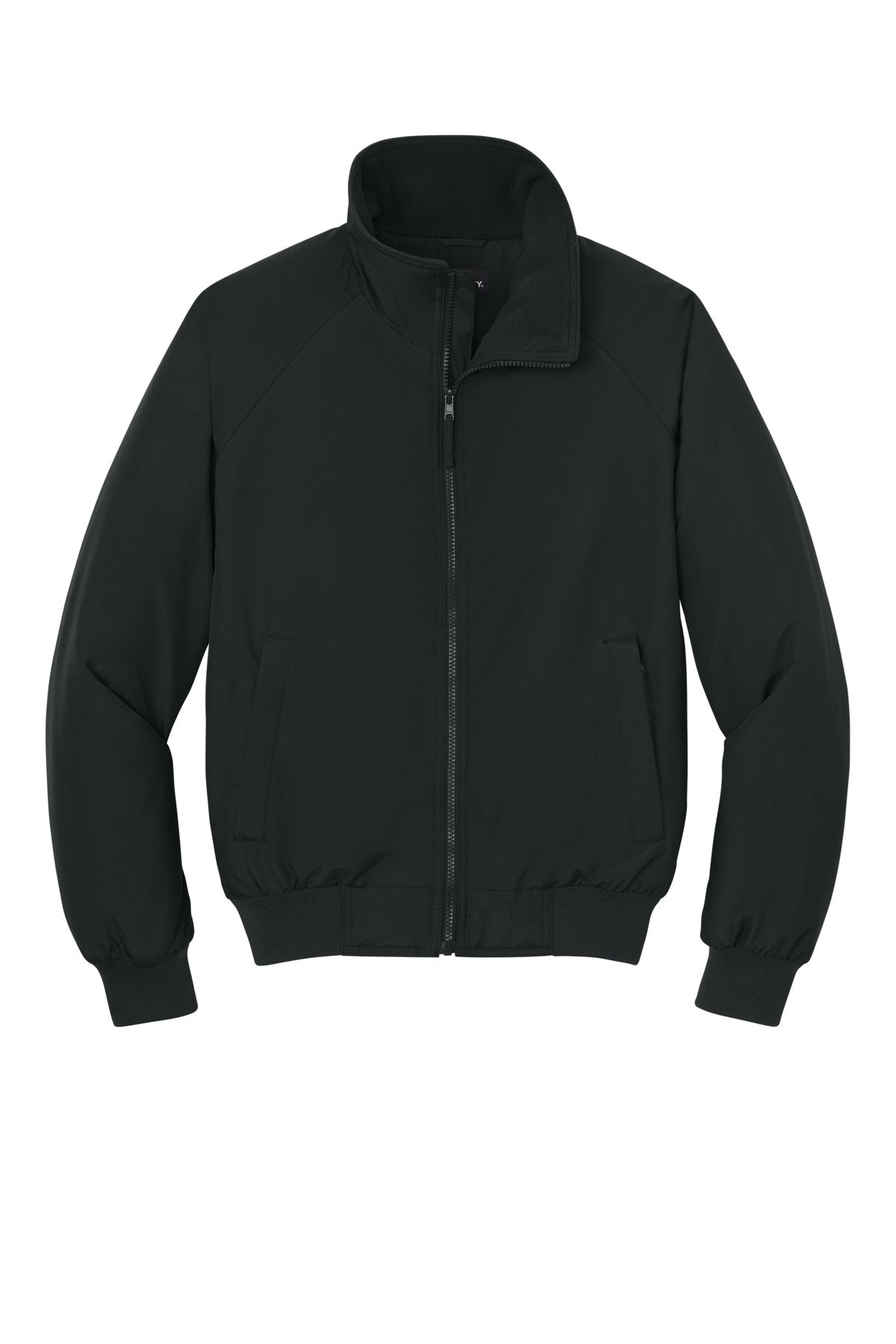 Front View of True Black Port Authority Charger Jacket. J328
