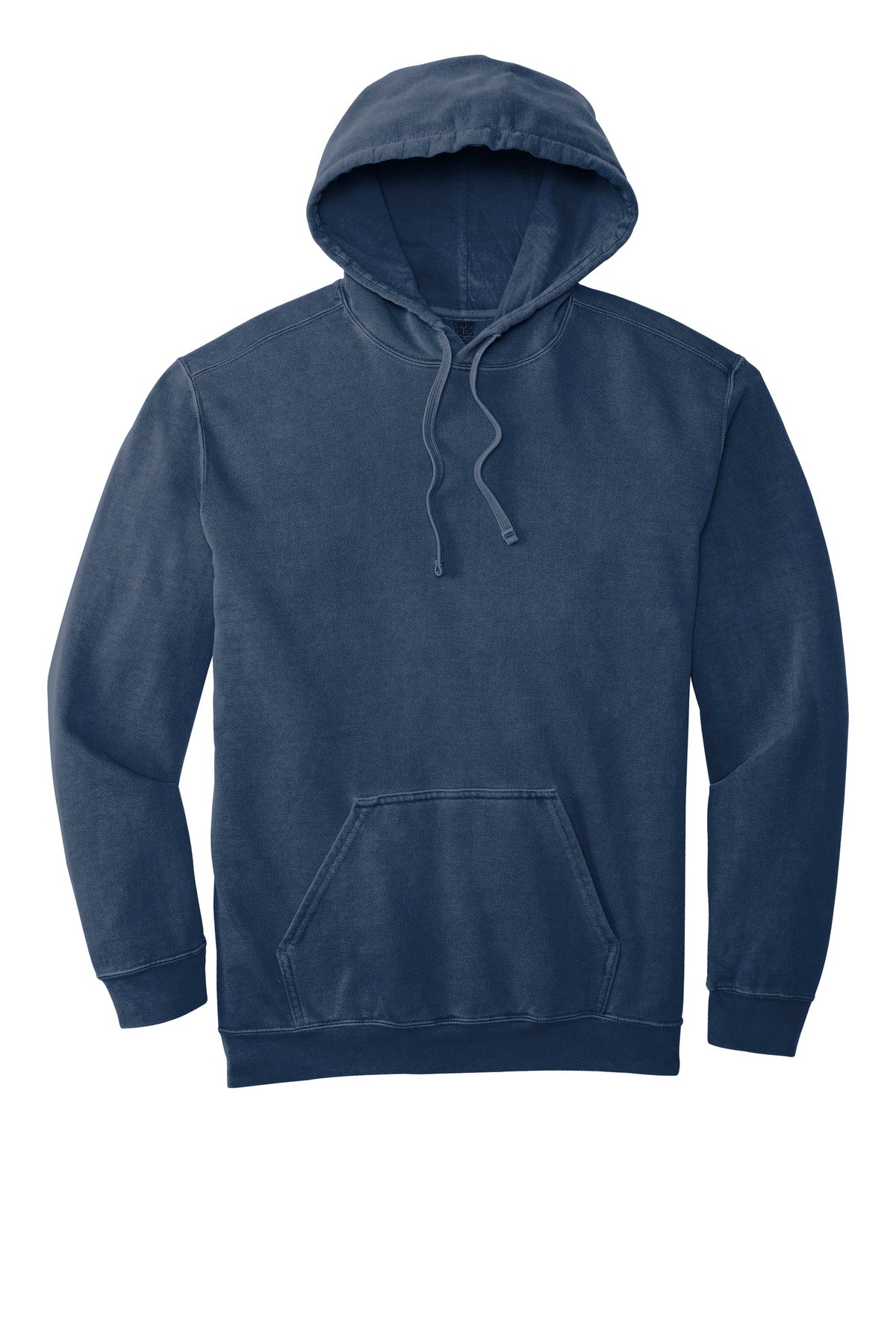 Front View of True Navy COMFORT COLORS Ring Spun Hooded Sweatshirt. 1567