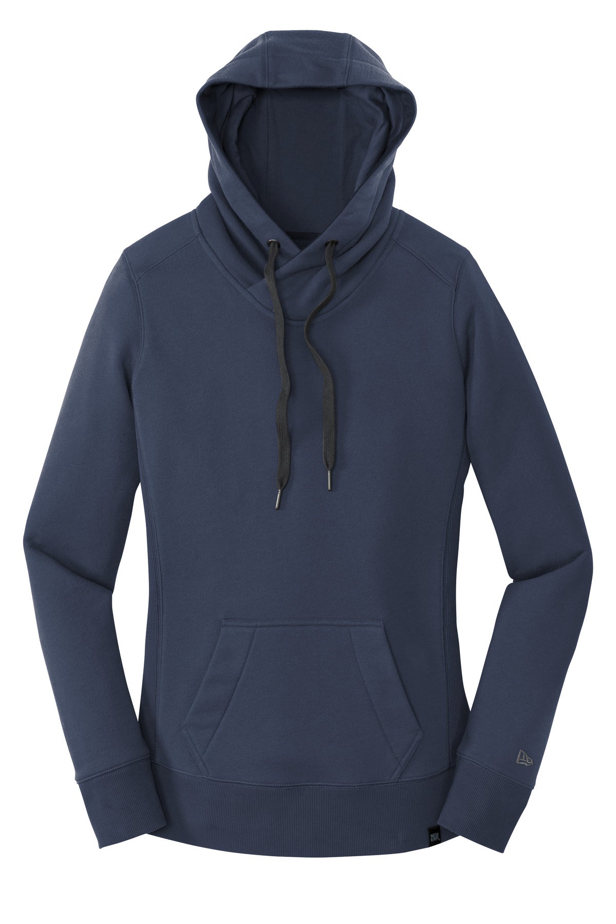 Front View of True Navy New Era Women's French Terry Pullover Hoodie. LNEA500