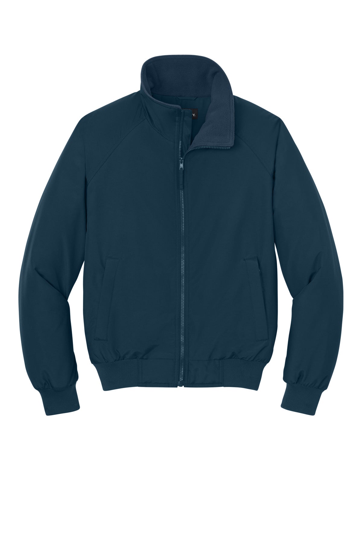 Front View of True Navy Port Authority Charger Jacket. J328