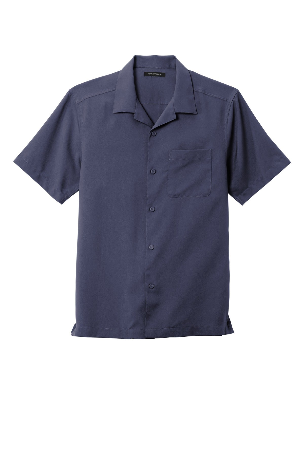 Front View of True Navy Port Authority Short Sleeve Performance Staff Shirt W400