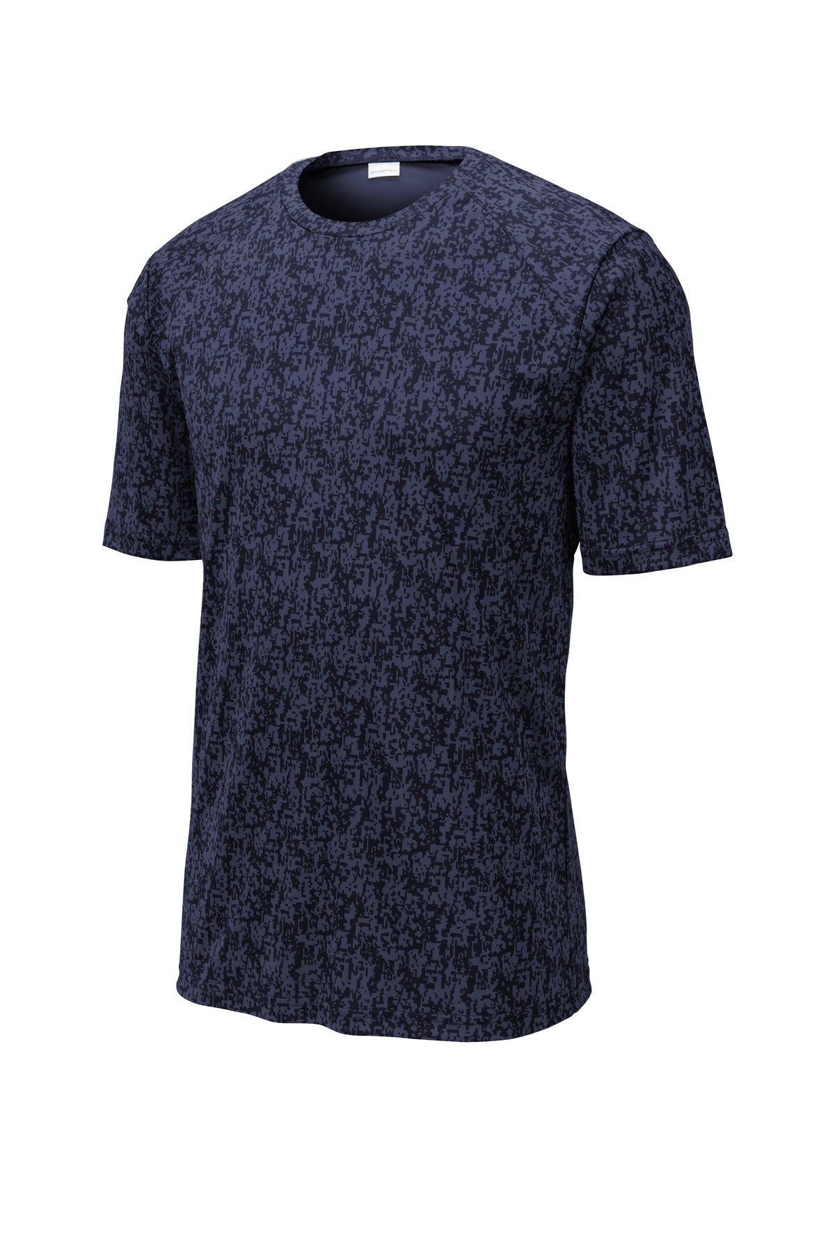 Front View of True Navy Sport-Tek Digi Camo Tee. ST460