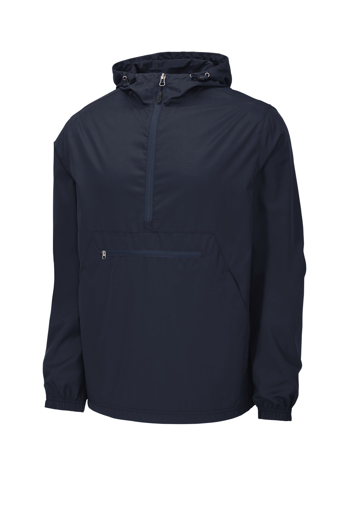 Front View of True Navy Sport-Tek Packable Anorak. JST66