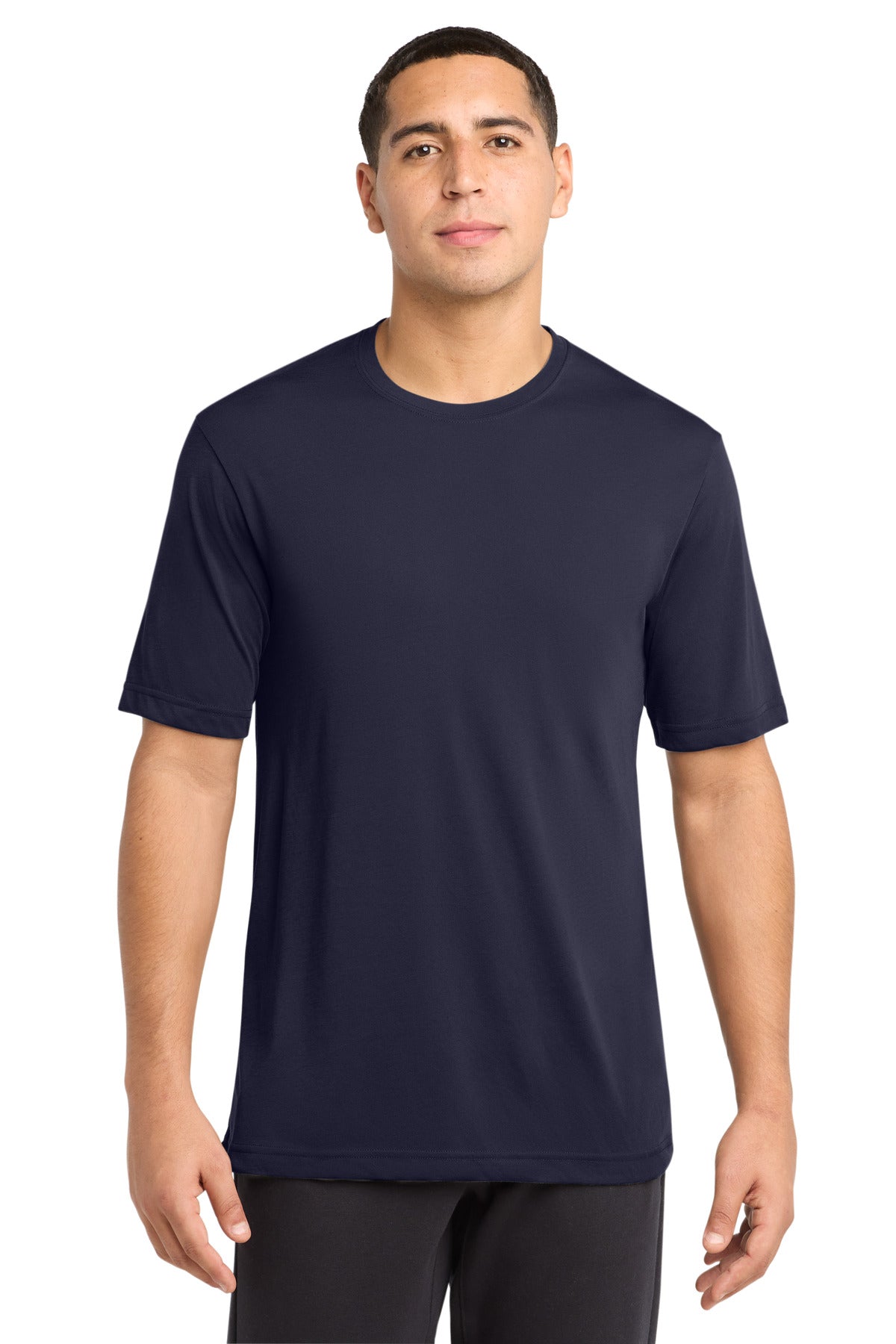 Front View of True Navy Sport-Tek PosiCharge Competitor Cotton Touch Tee. ST450