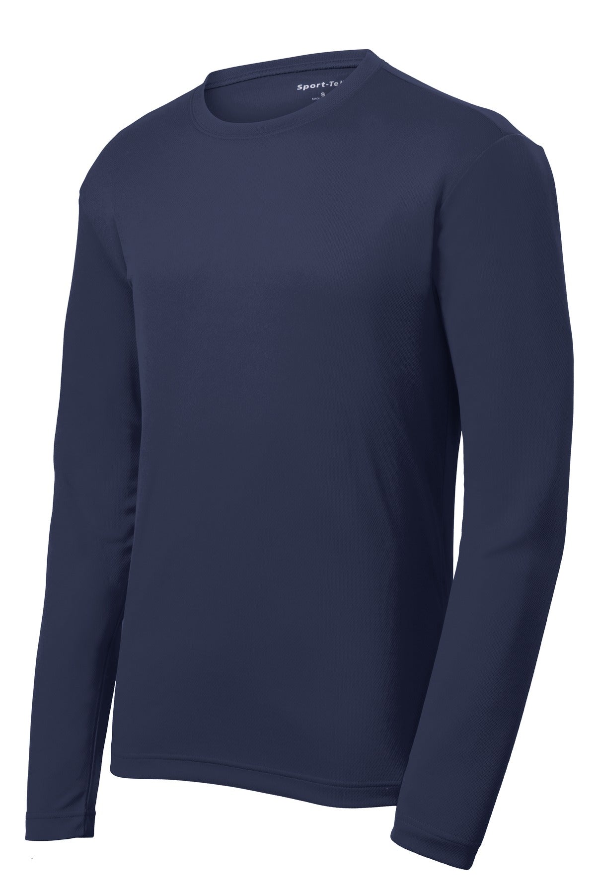 Front View of True Navy Sport-Tek PosiCharge RacerMesh Long Sleeve Tee. ST340LS