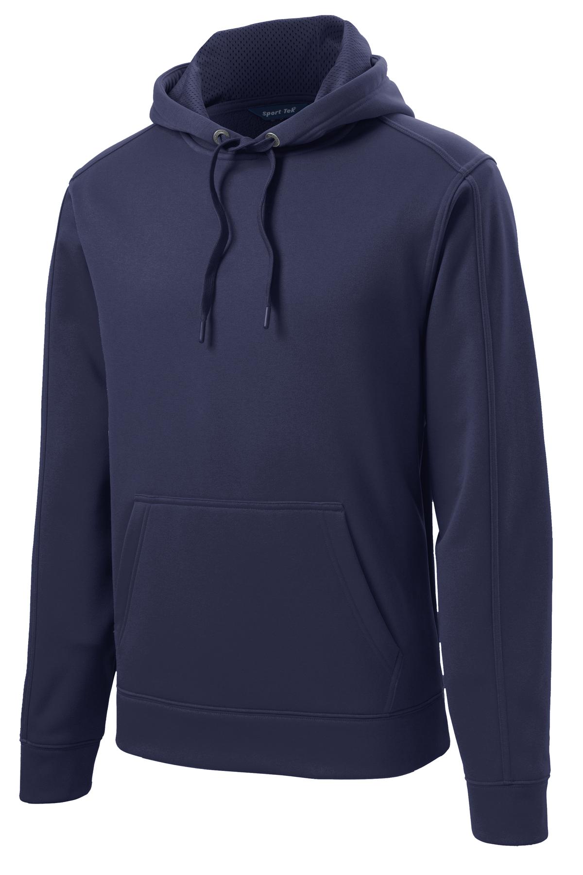 Front View of True Navy Sport-Tek Repel Fleece Hooded Pullover. ST290