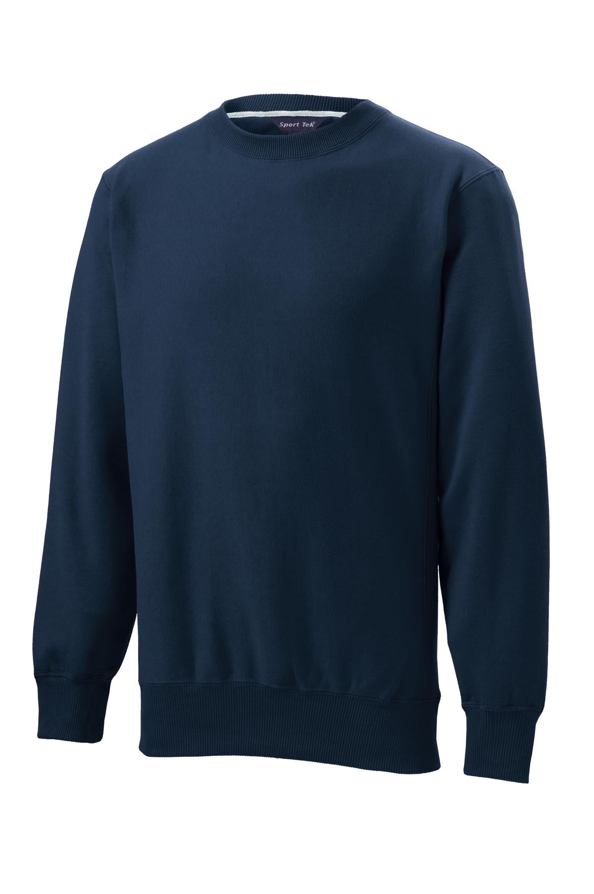 Front View of True Navy Sport-Tek Super Heavyweight Crewneck Sweatshirt. F280
