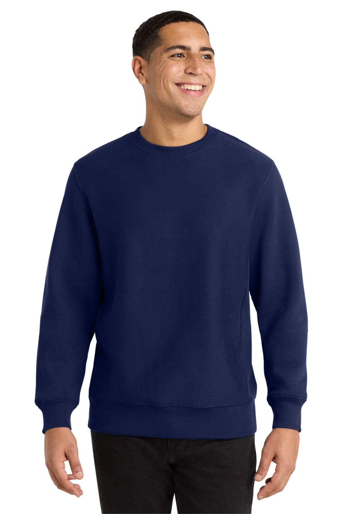 Front View of True Navy Sport-Tek Super Heavyweight Crewneck Sweatshirt. F280
