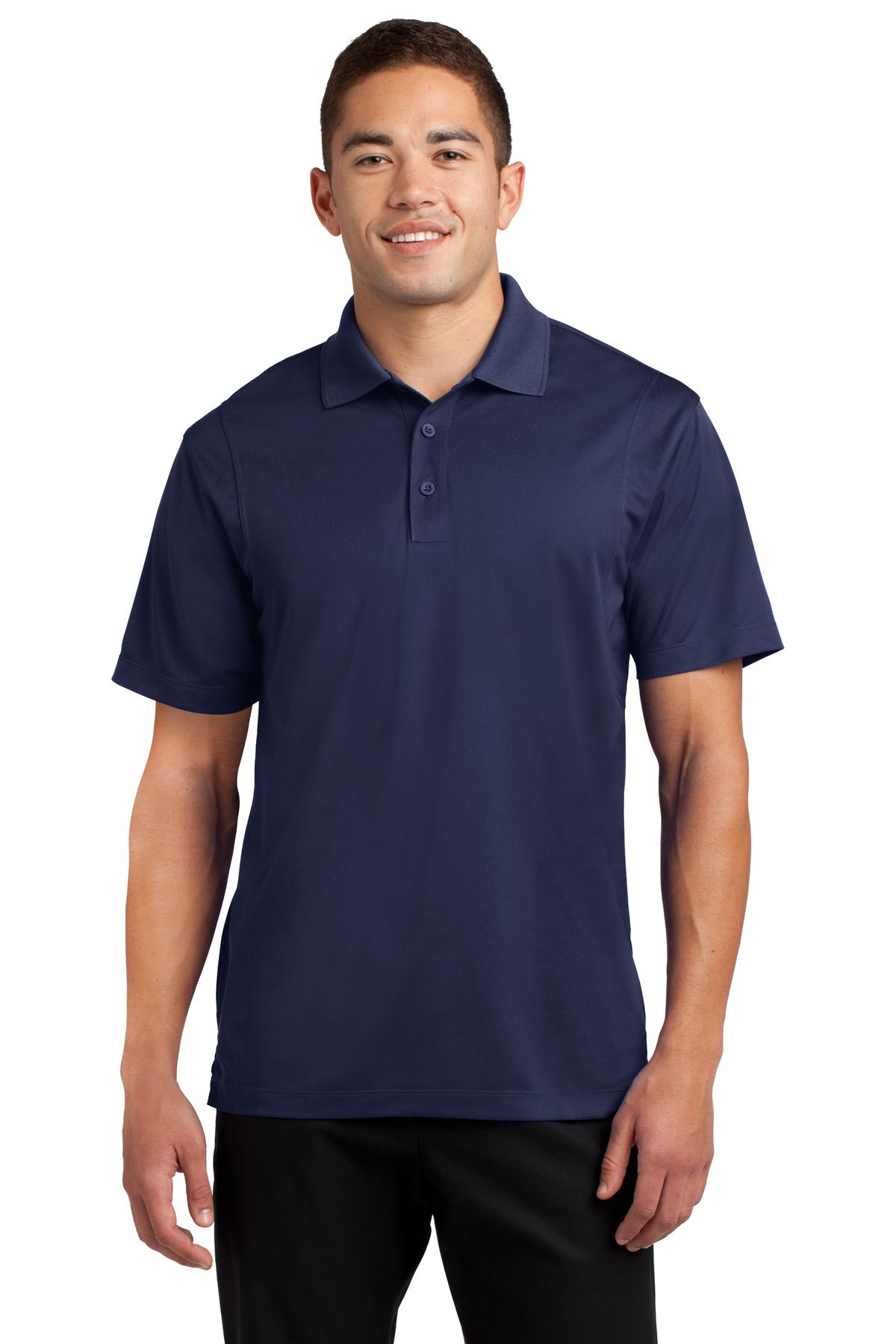 Front View of True Navy Sport-Tek Tall Micropique Sport-Wick Polo. TST650
