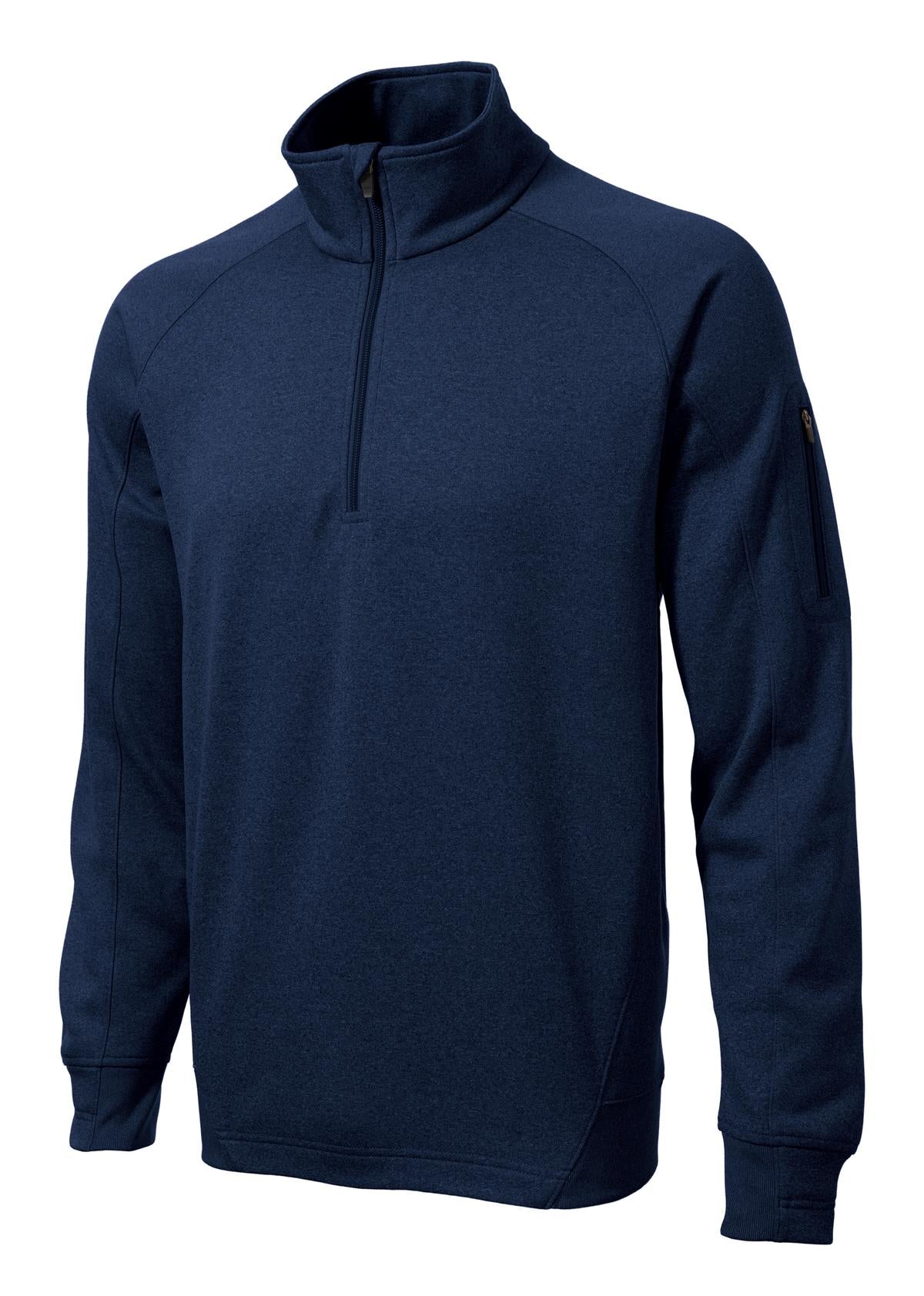 Front View of True Navy Sport-Tek Tech Fleece 1/4-Zip Pullover. F247