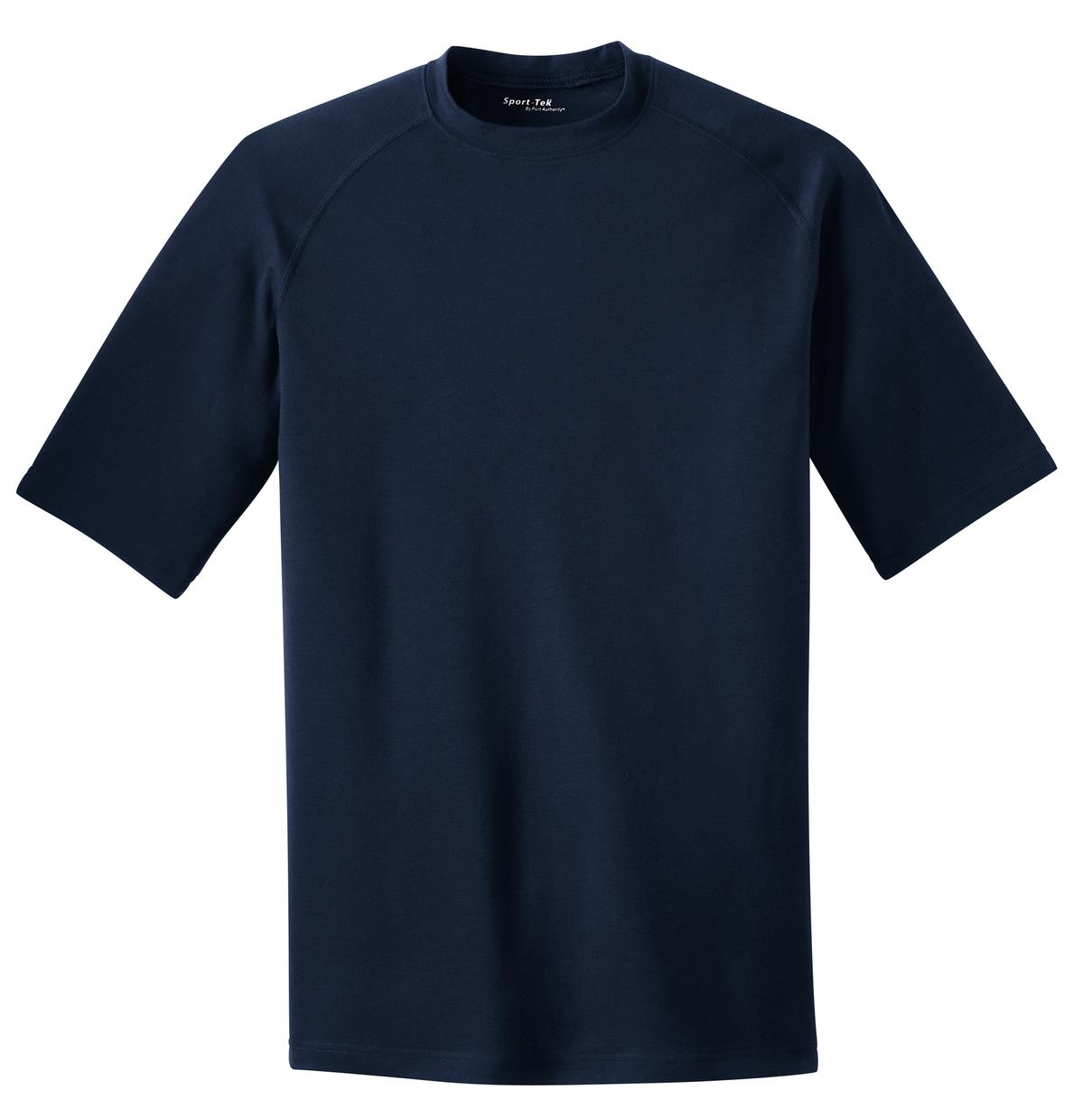 Front View of True Navy Sport-Tek Ultimate Performance Crew. ST700