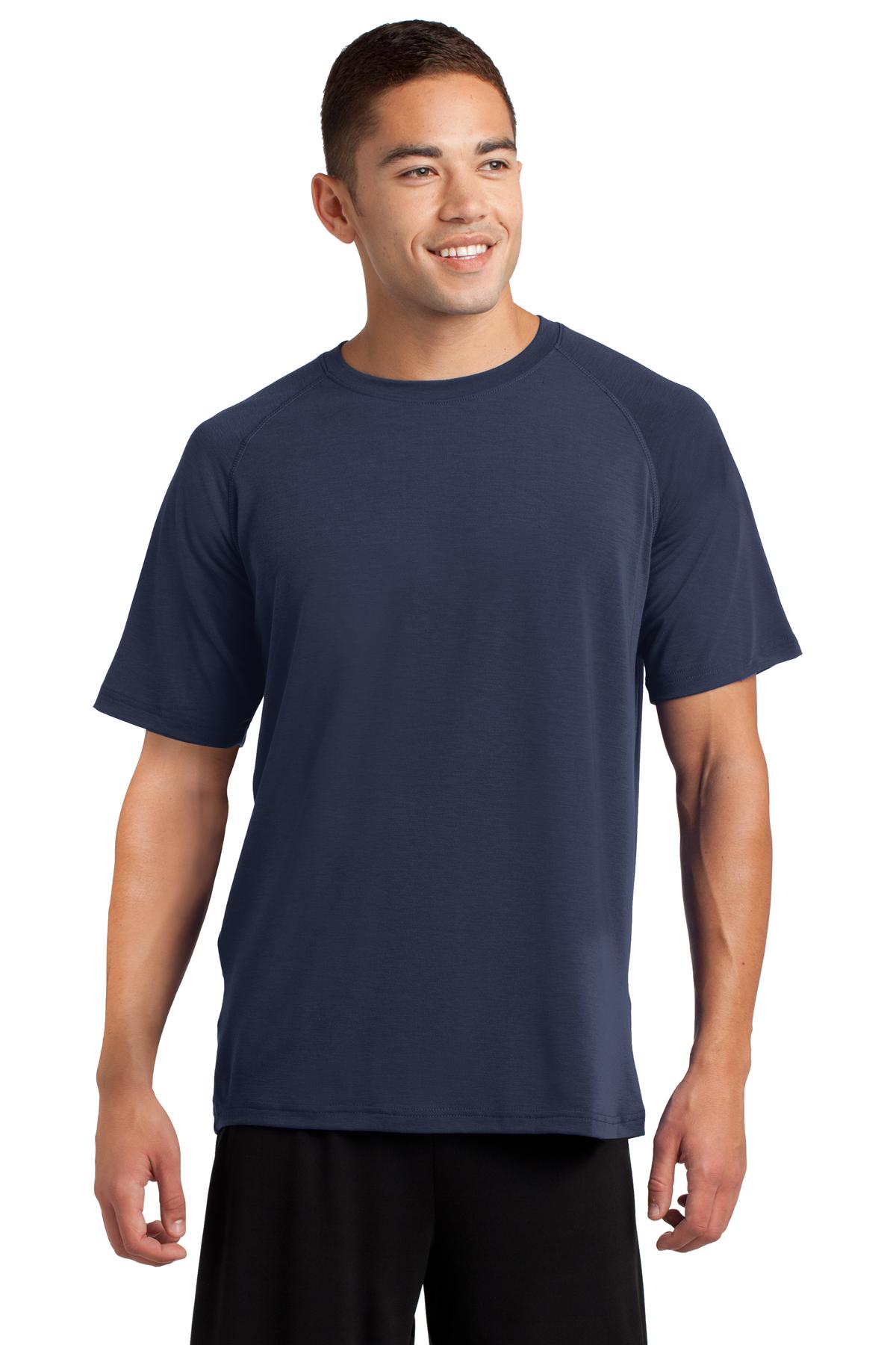 Front View of True Navy Sport-Tek Ultimate Performance Crew. ST700