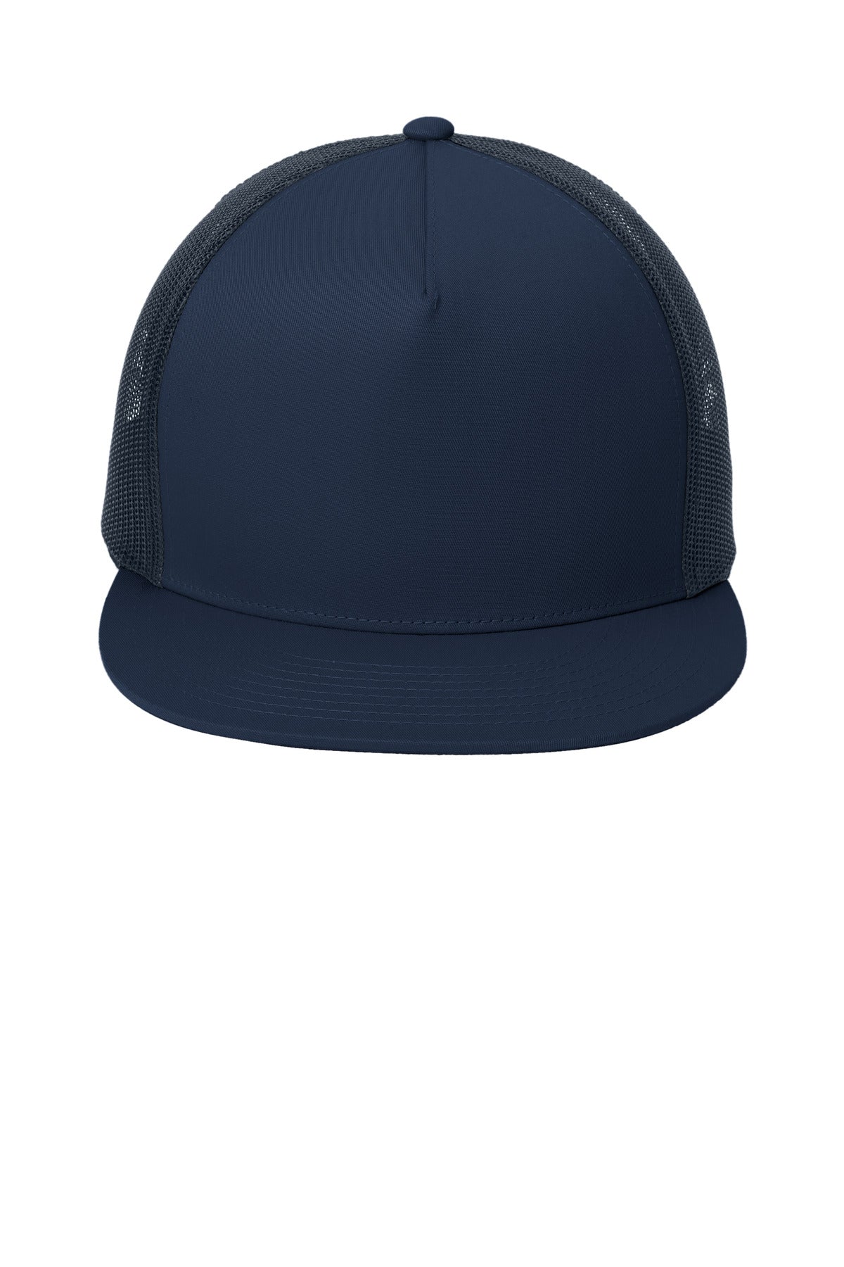 Front View of True Navy/T Ny Sport-Tek YP Classics 5-Panel Classic Trucker Mesh Back Cap. STC38
