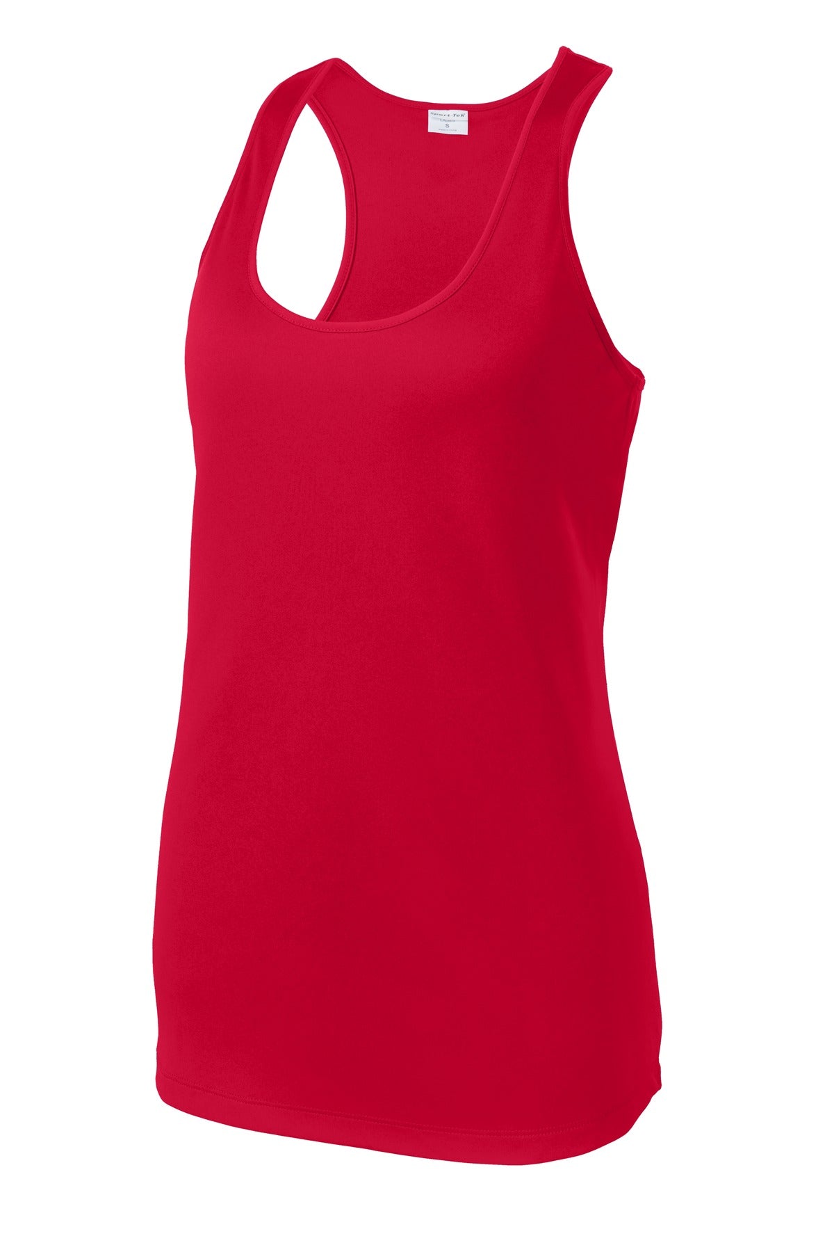 Front View of True Red Sport-Tek Women's PosiCharge Competitor Racerback Tank. LST356