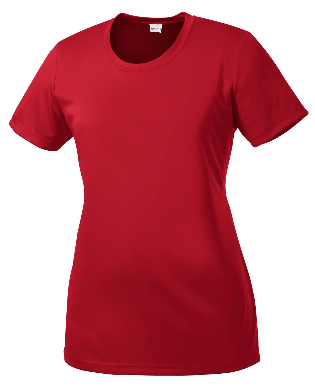 Front View of True Red Sport-Tek Women's PosiCharge Competitor Tee. LST350
