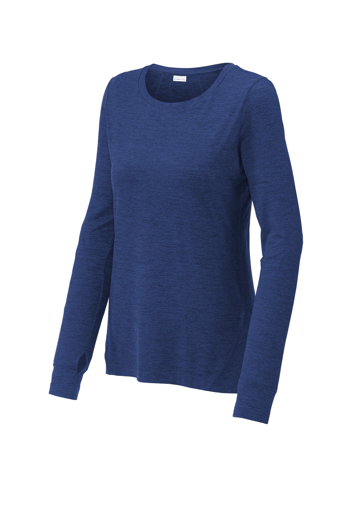Front View of True Royal Hth Sport-Tek Women's Exchange 1.5 Long Sleeve Crew LST710
