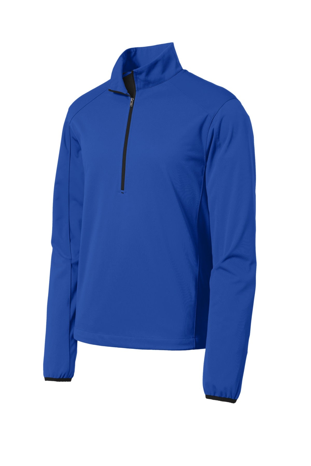 Front View of True Royal Port Authority Active 1/2-Zip Soft Shell Jacket. J716