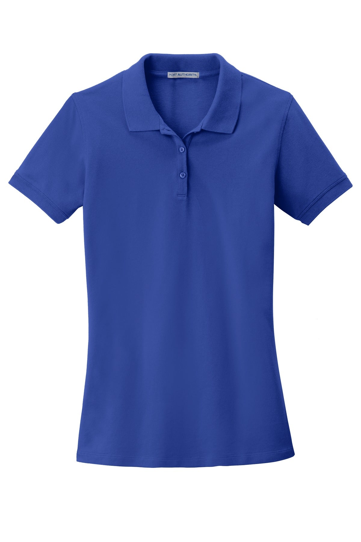 Front View of True Royal Port Authority Women's EZCotton Polo. LK8000