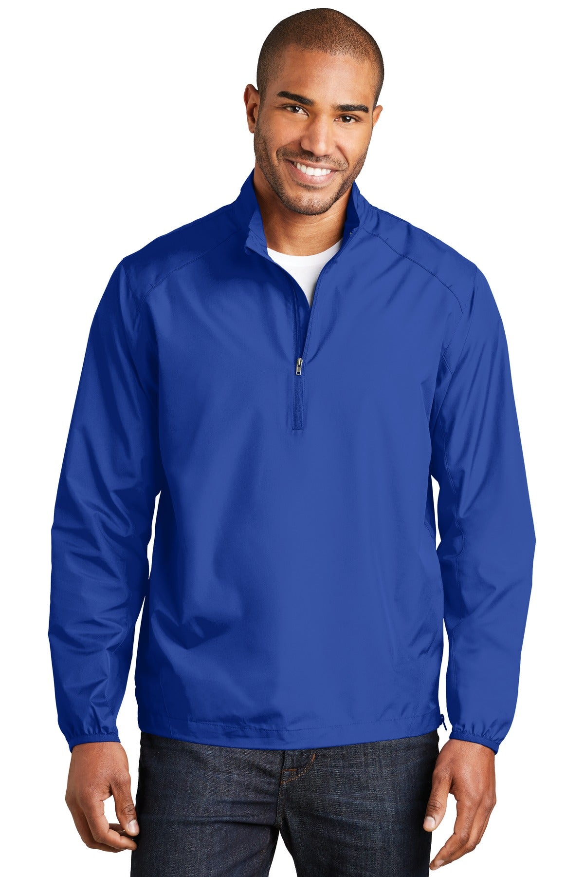 Front View of True Royal Port Authority Zephyr 1/2-Zip Pullover. J343