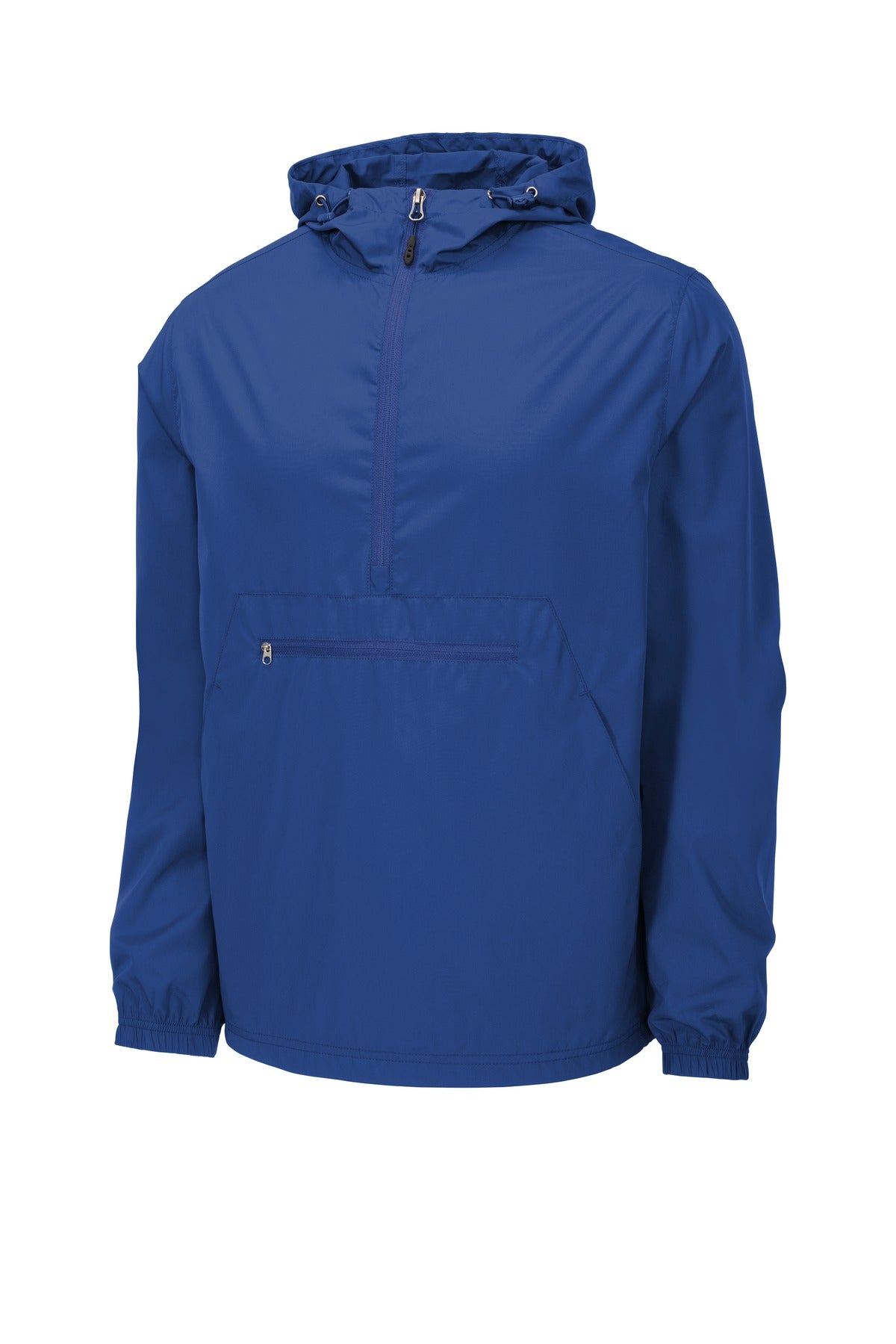 Front View of True Royal Sport-Tek Packable Anorak. JST66