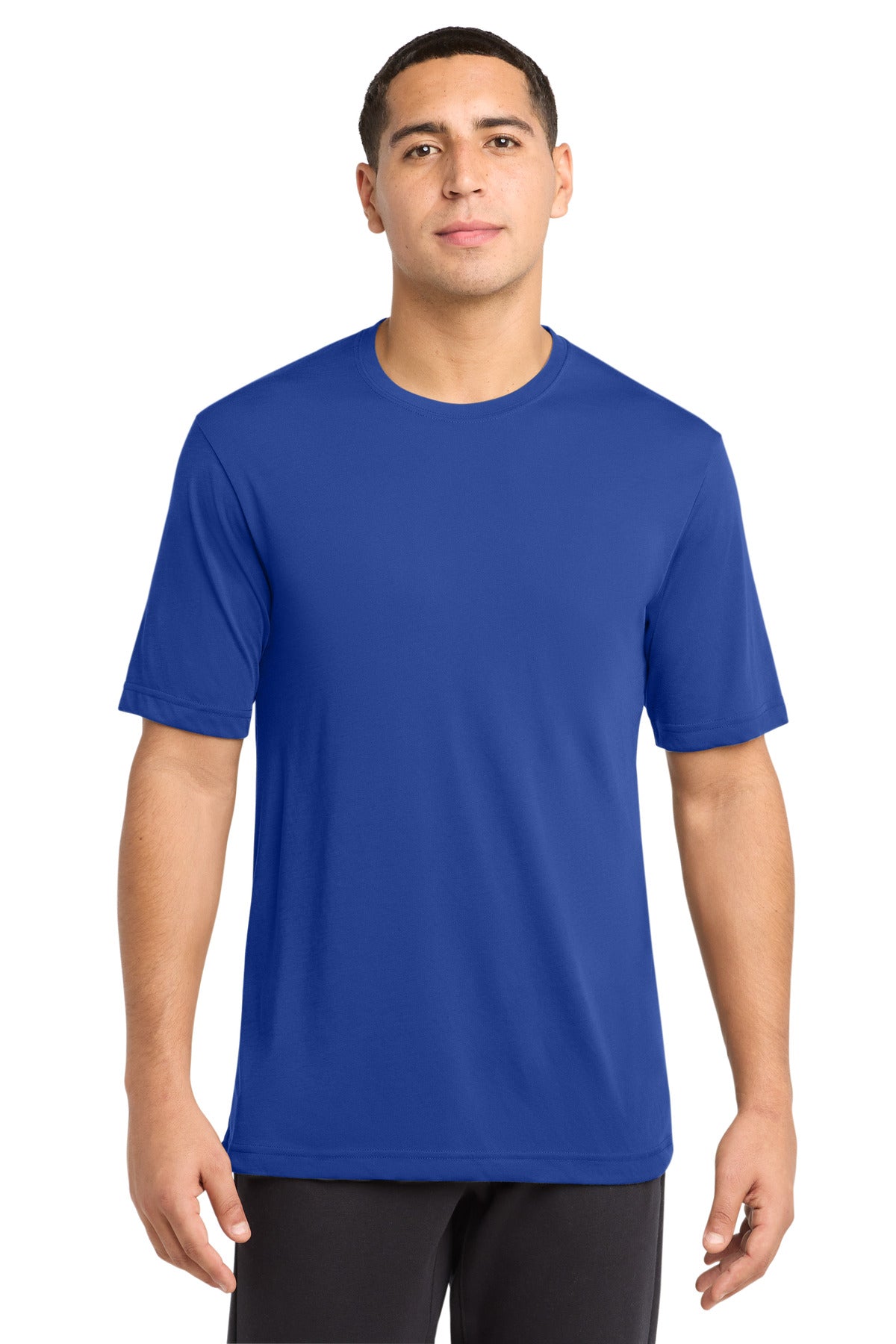 Front View of True Royal Sport-Tek PosiCharge Competitor Cotton Touch Tee. ST450