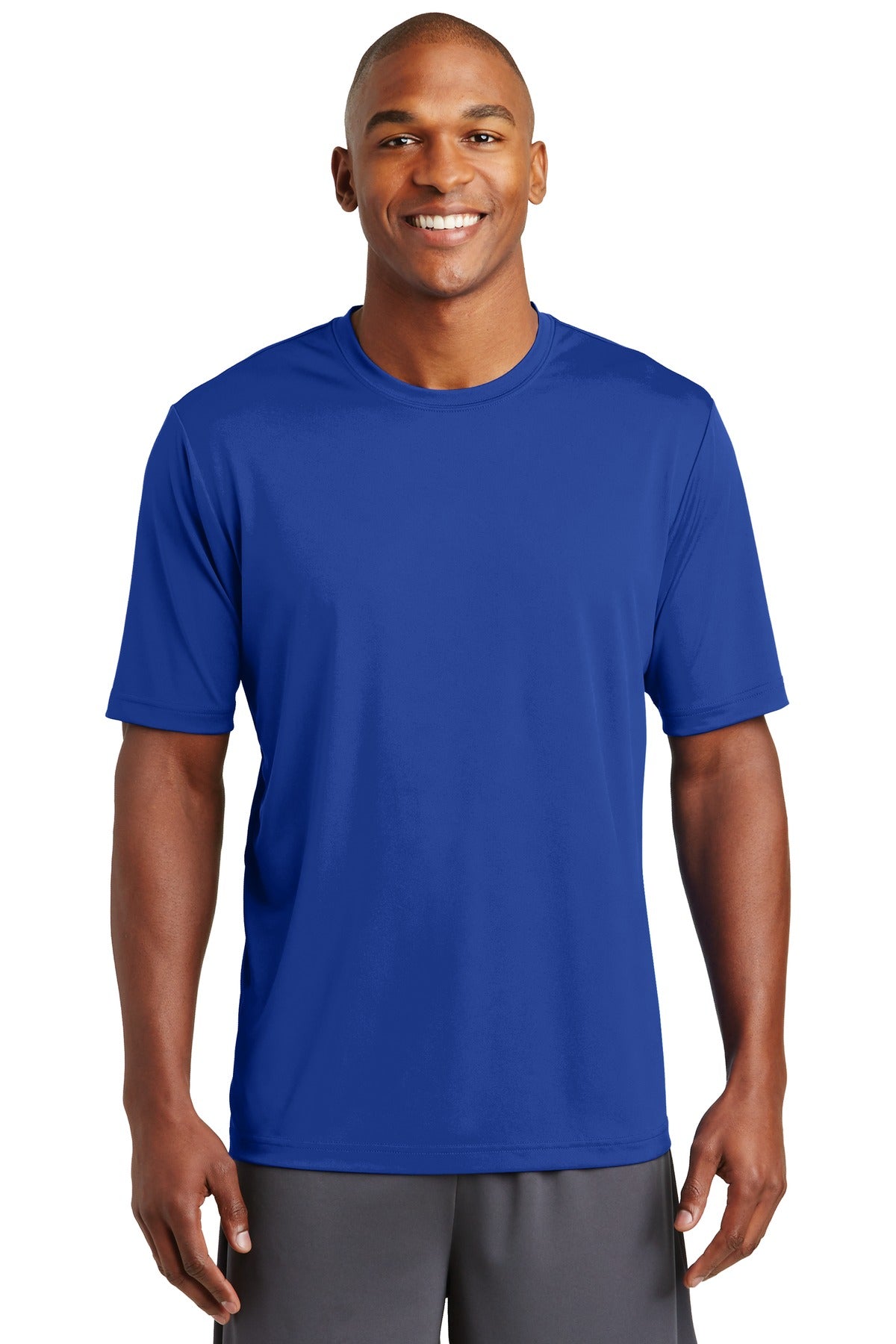 Front View of True Royal Sport-Tek PosiCharge Tough Tee . ST320