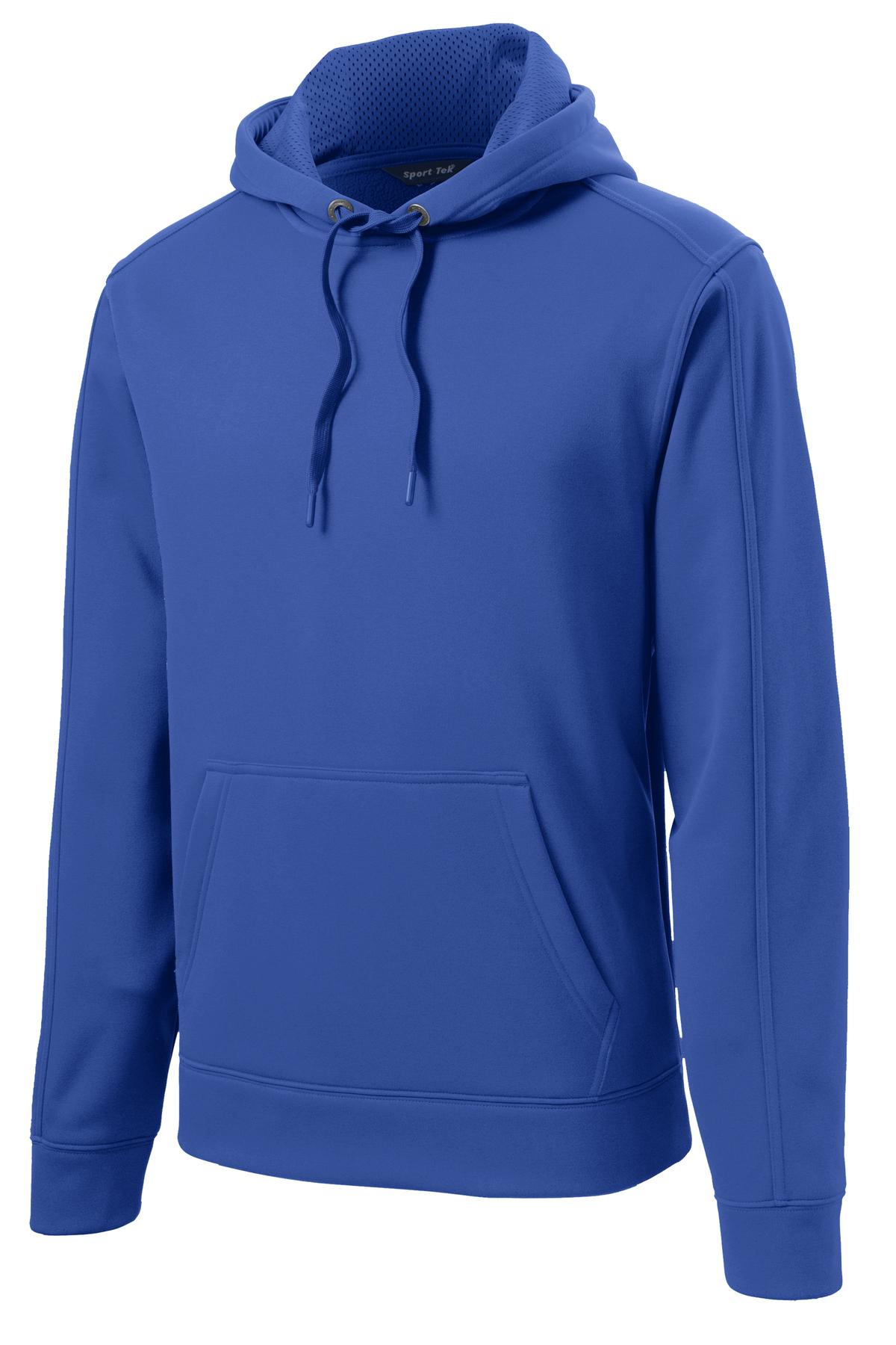 Front View of True Royal Sport-Tek Repel Fleece Hooded Pullover. ST290