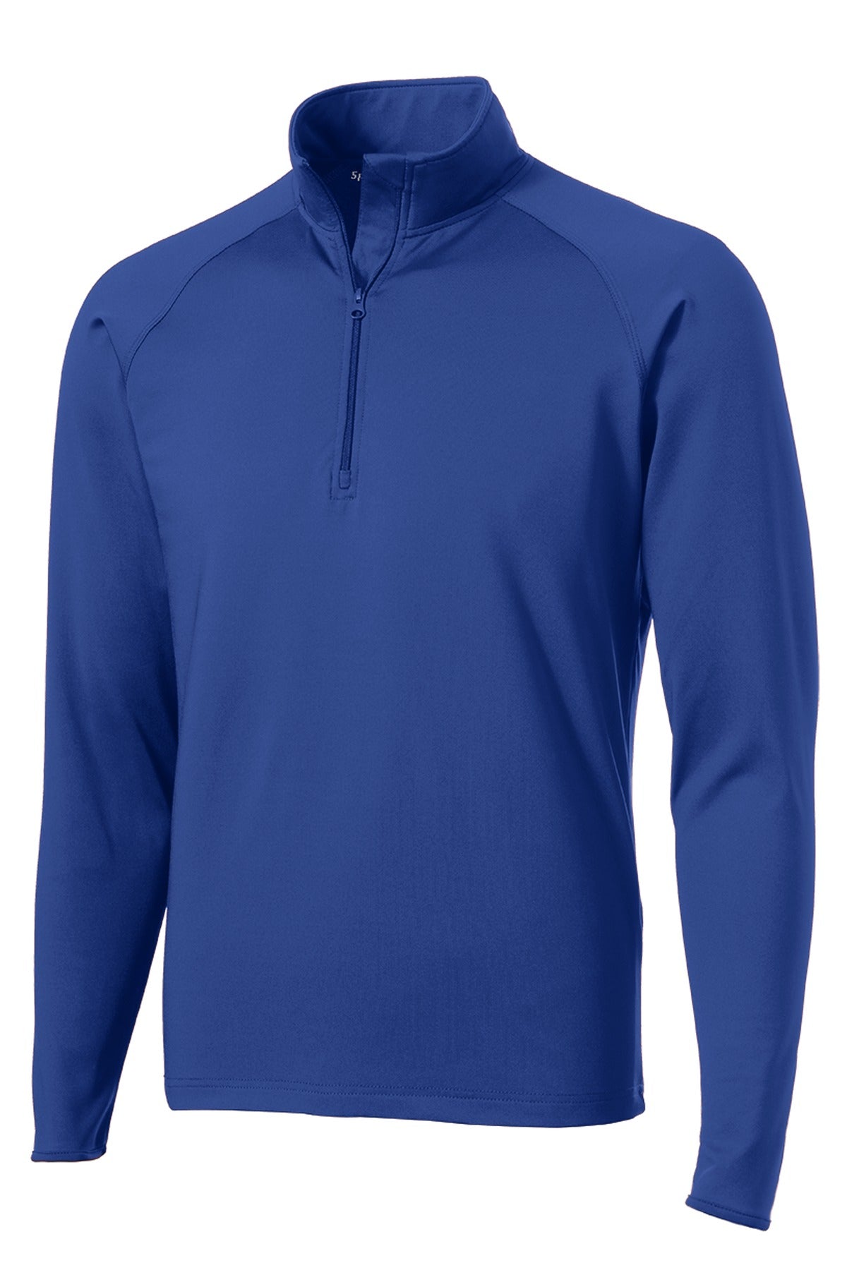 Front View of True Royal Sport-Tek Sport-Wick Stretch 1/4-Zip Pullover. ST850