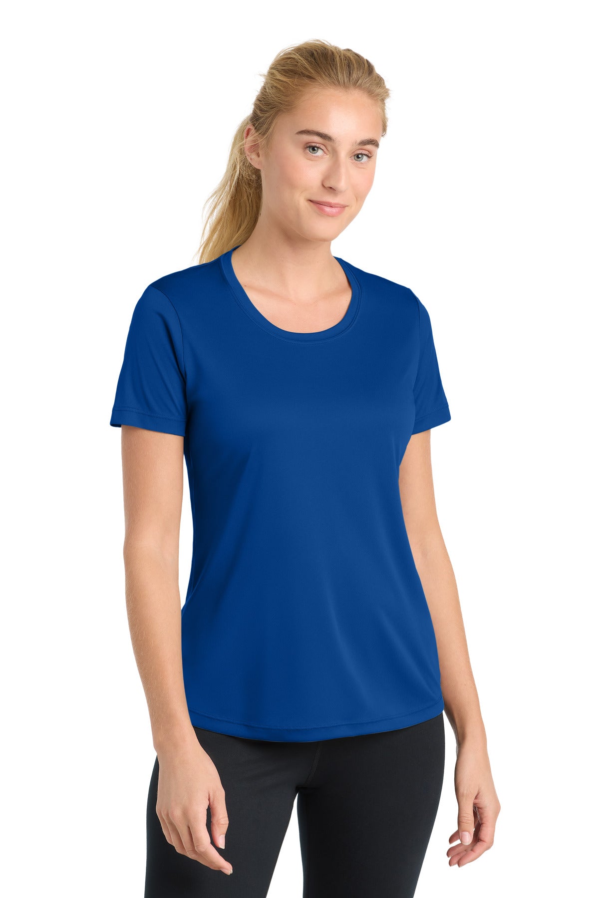 Front View of True Royal Sport-Tek Women's PosiCharge Competitor Tee. LST350